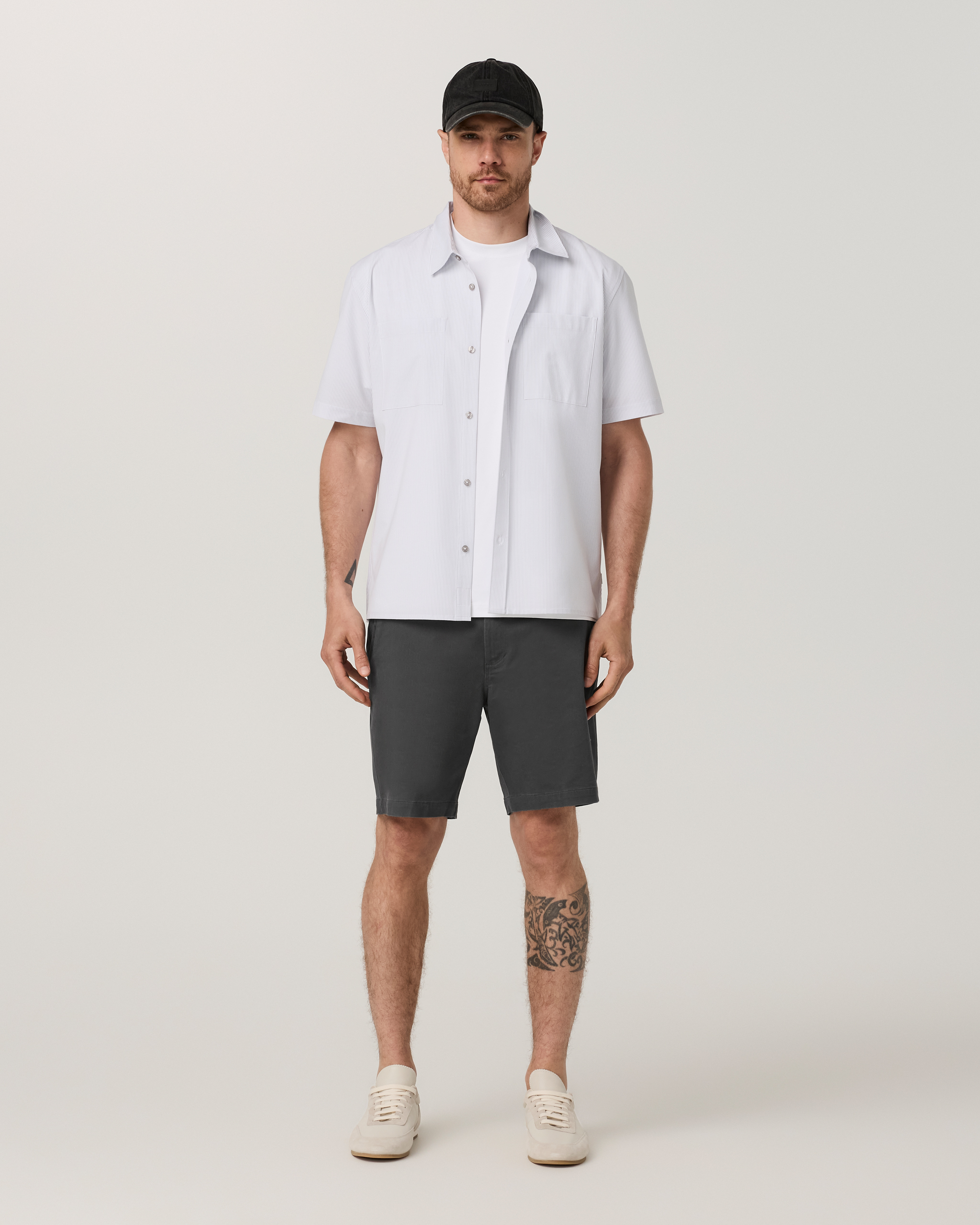 Short Sleeve Bridge Button Down - Relaxed Fit | White Dune Stripe - Image 4
