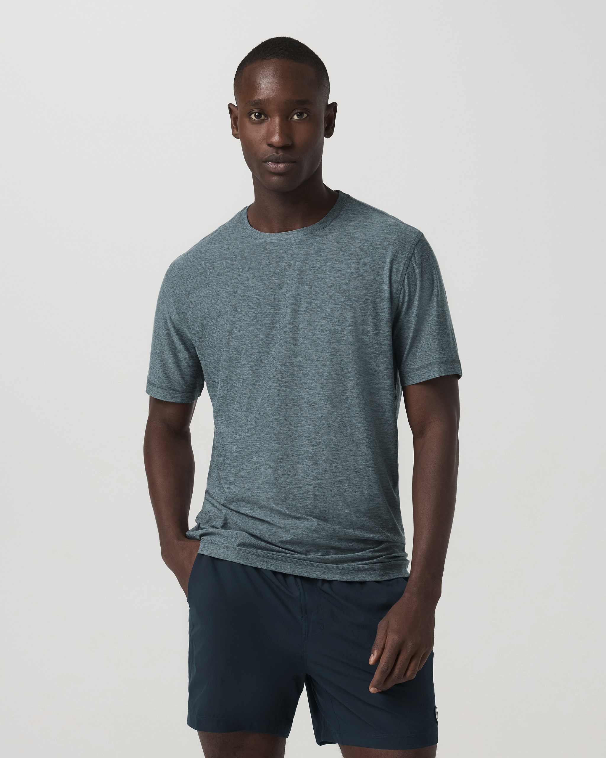 Strato Tech Tee | Blue Sea Heather - Image 2