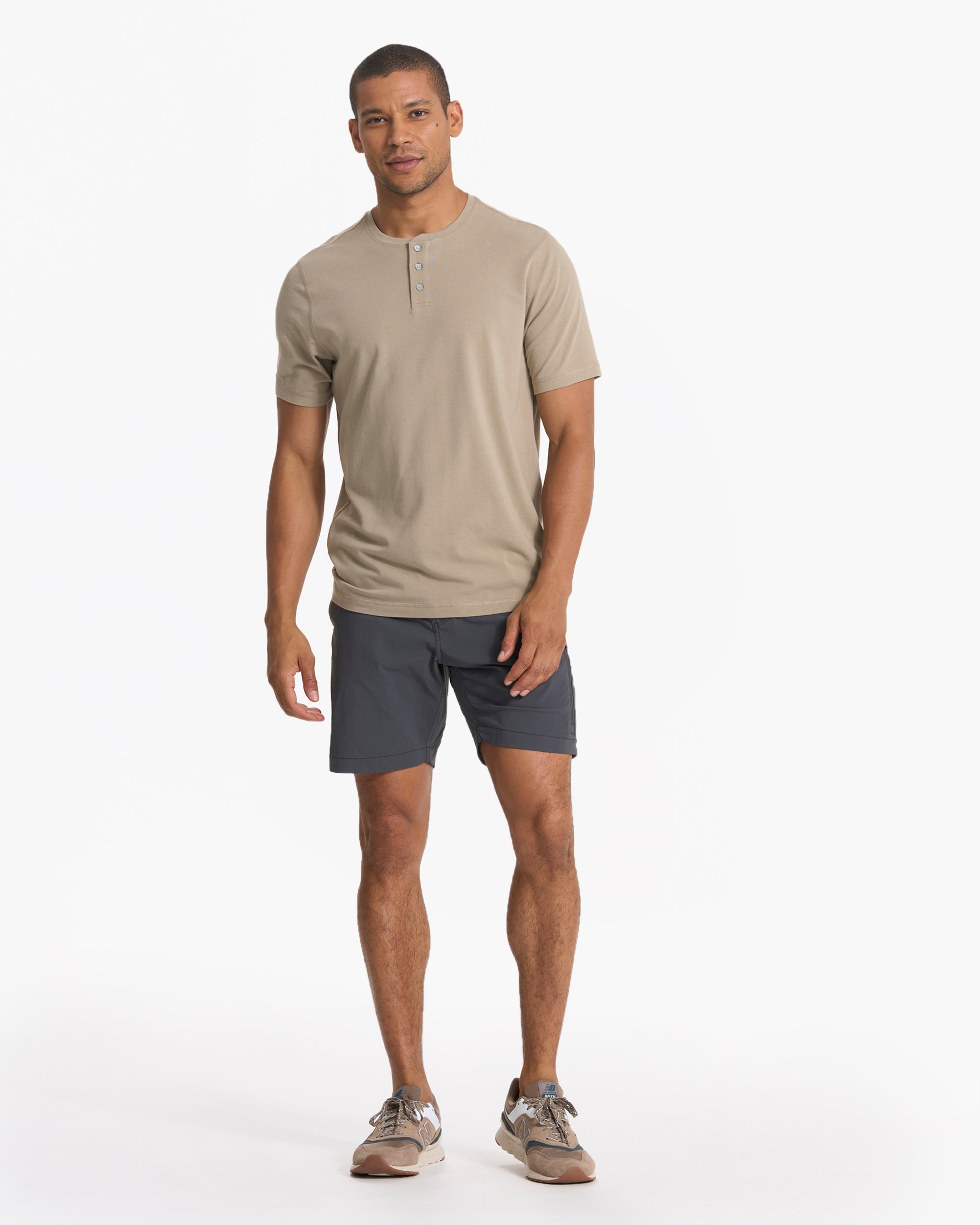 Short Sleeve Tuvalu Henley | Gravel - Image 3