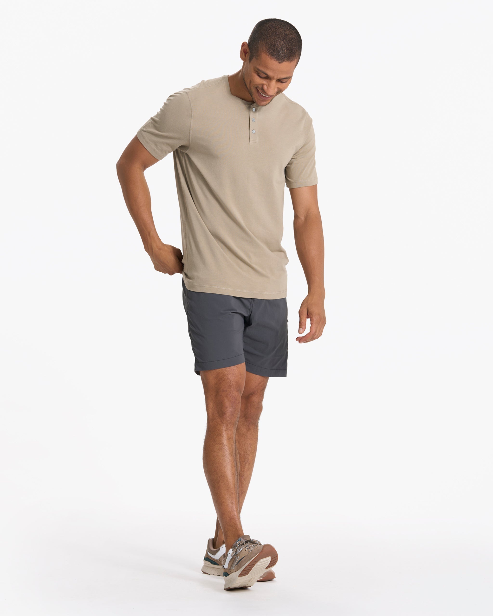 Short Sleeve Tuvalu Henley | Gravel - Image 4