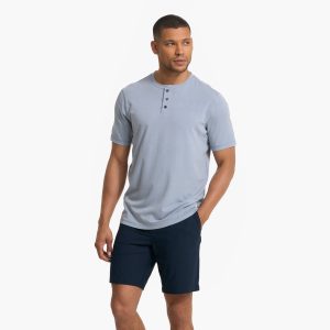Short Sleeve Tuvalu Henley | Light Cloud
