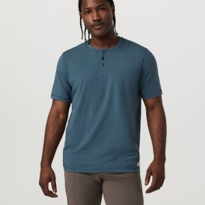 Short Sleeve Tuvalu Henley | Light Deep Sea