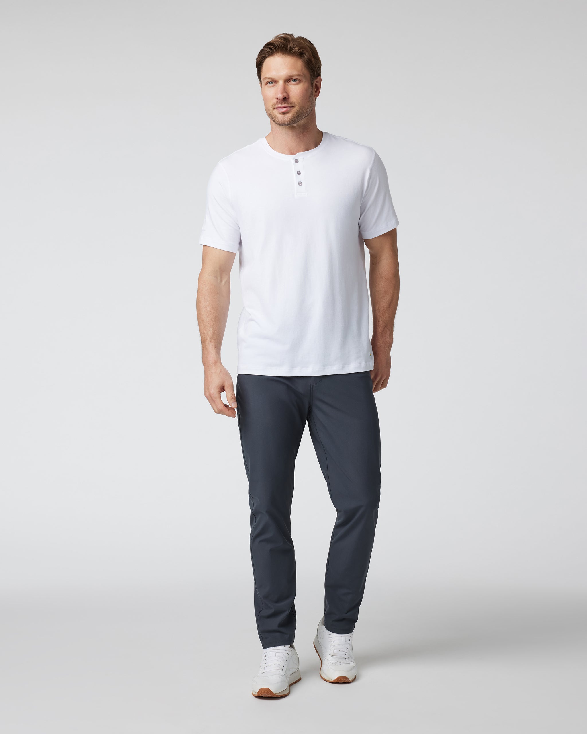 Short-Sleeve Tuvalu Henley | White - Image 3
