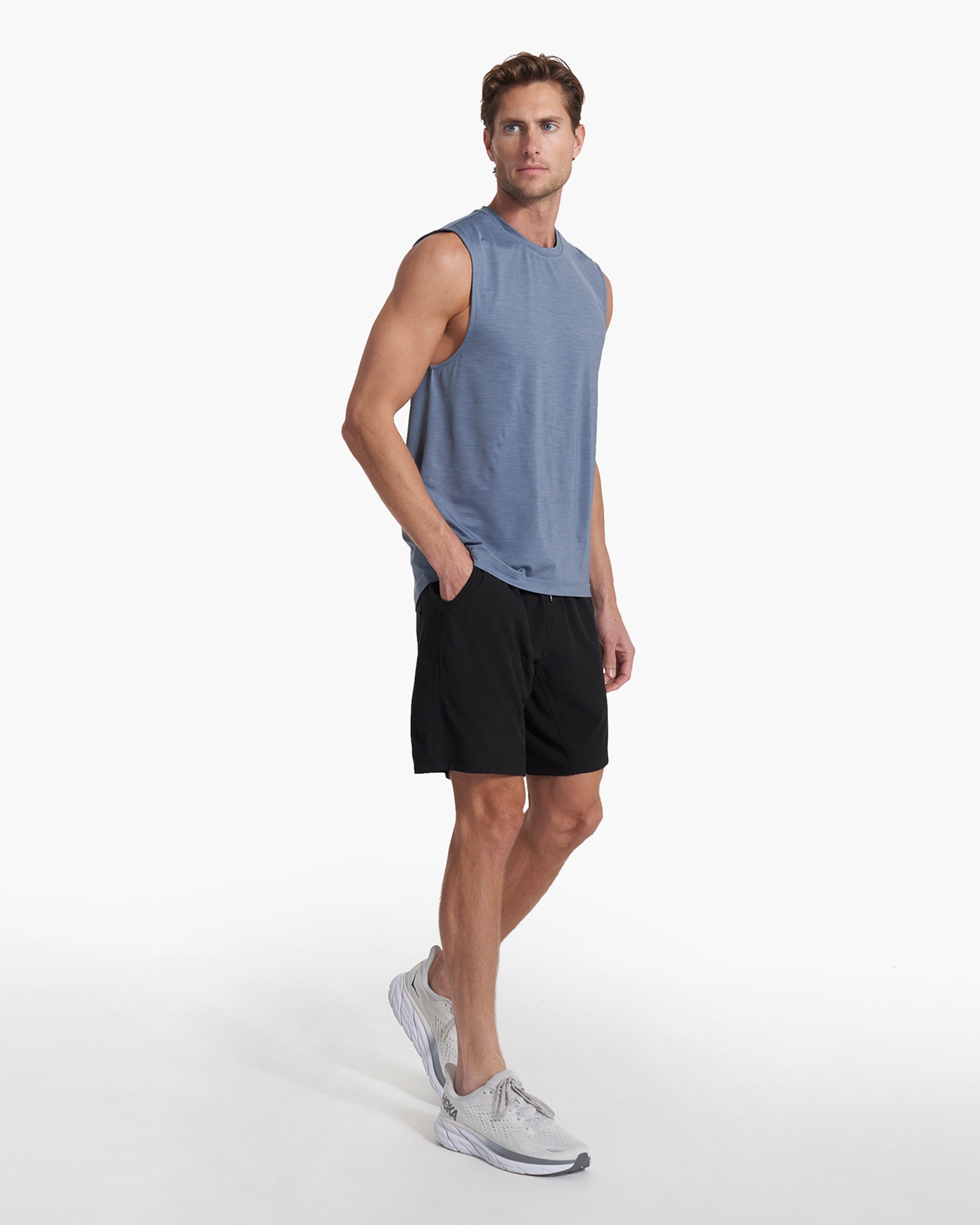 Zephyr Muscle Tee | Light Azure Heather - Image 5