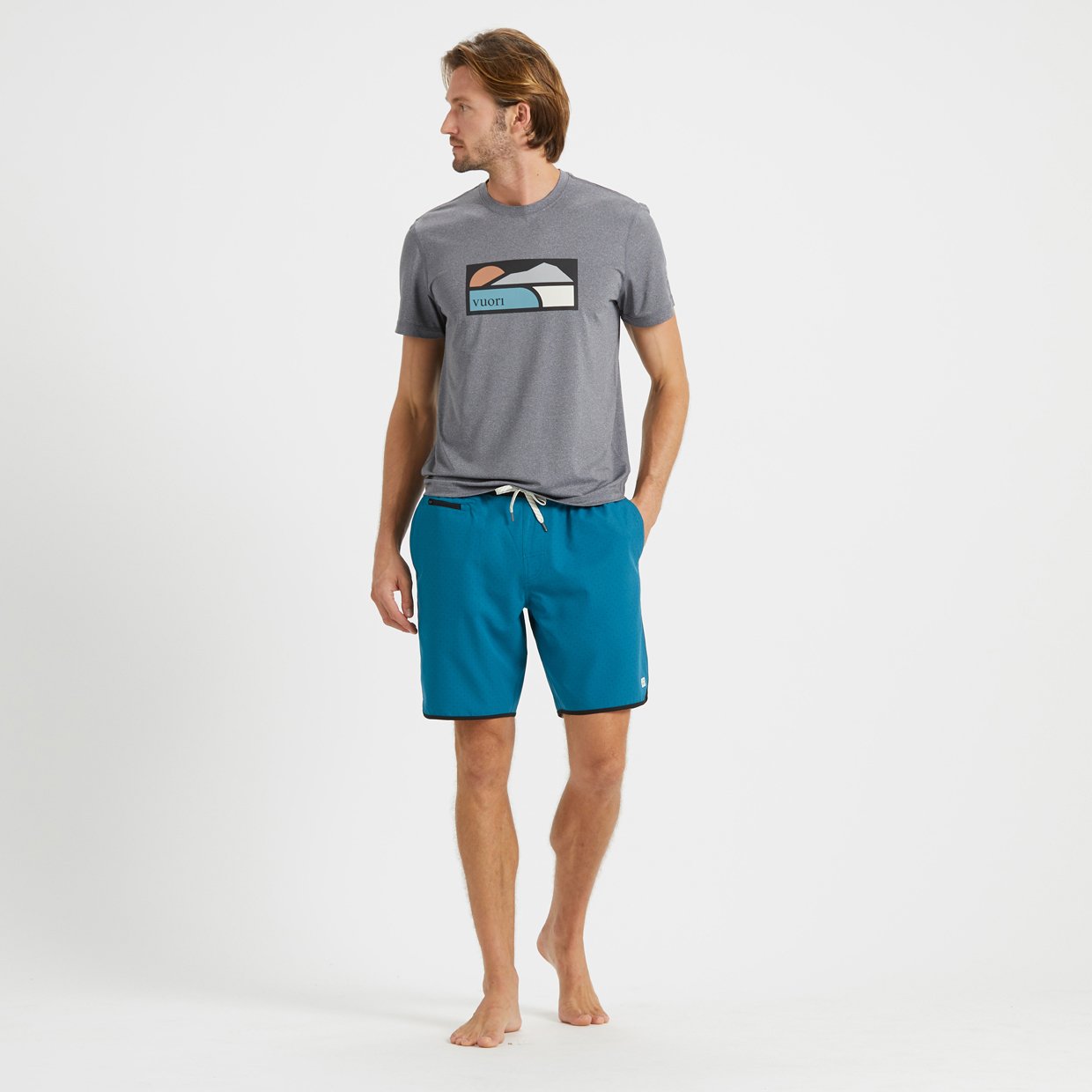 Uluwatu Short-Sleeve Water Tee | Charcoal Heather - Image 3