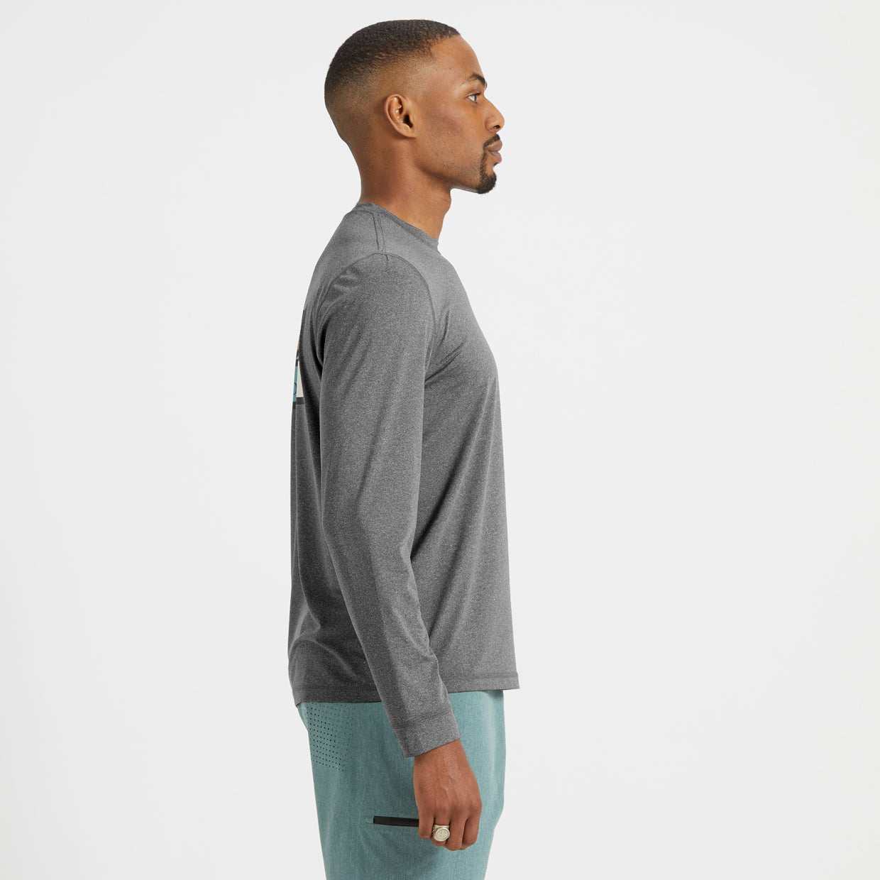 Long-Sleeve Uluwatu Water Tee | Charcoal Heather - Image 3