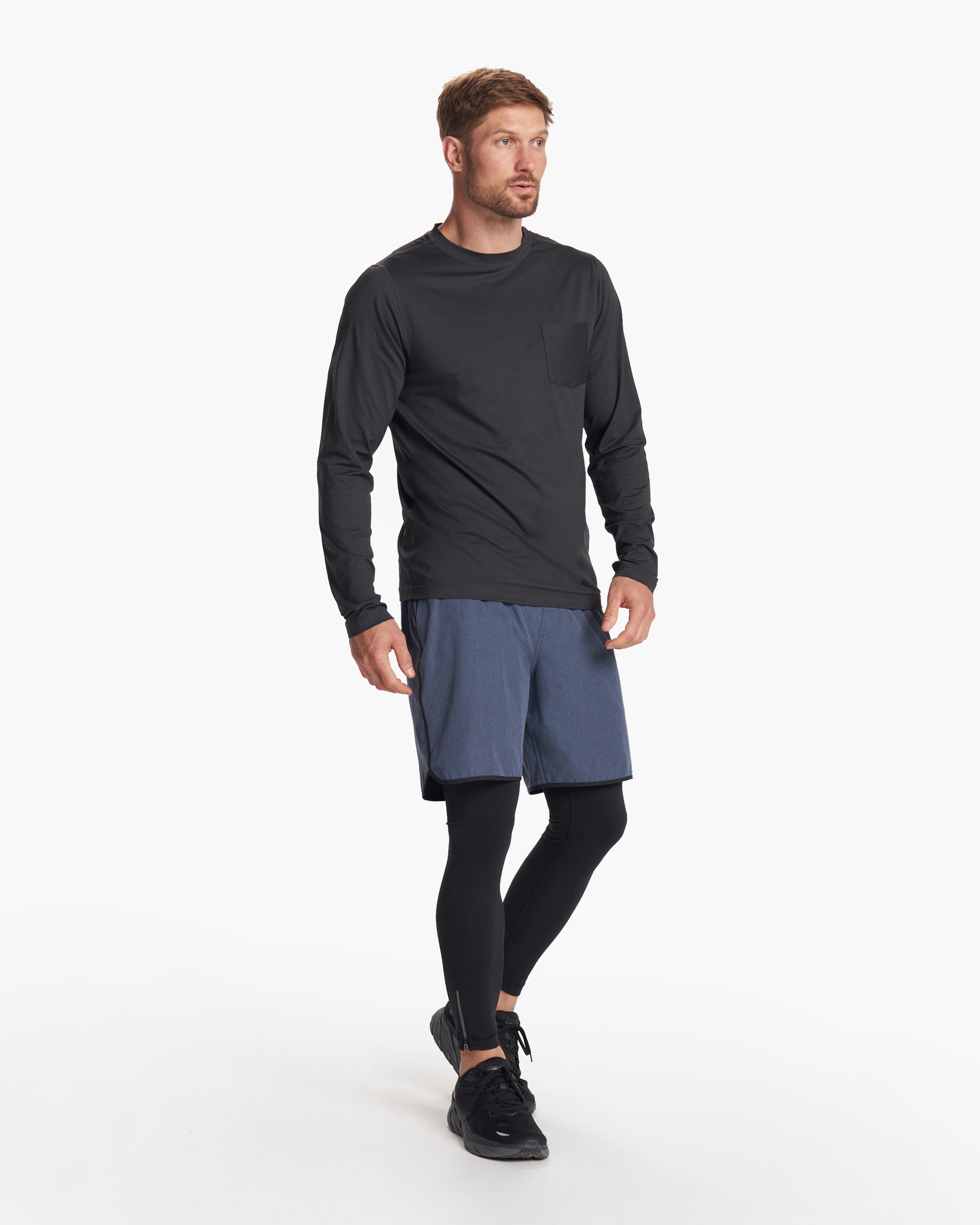 Long-Sleeve Tradewind Performance Tee | Black Heather - Image 3