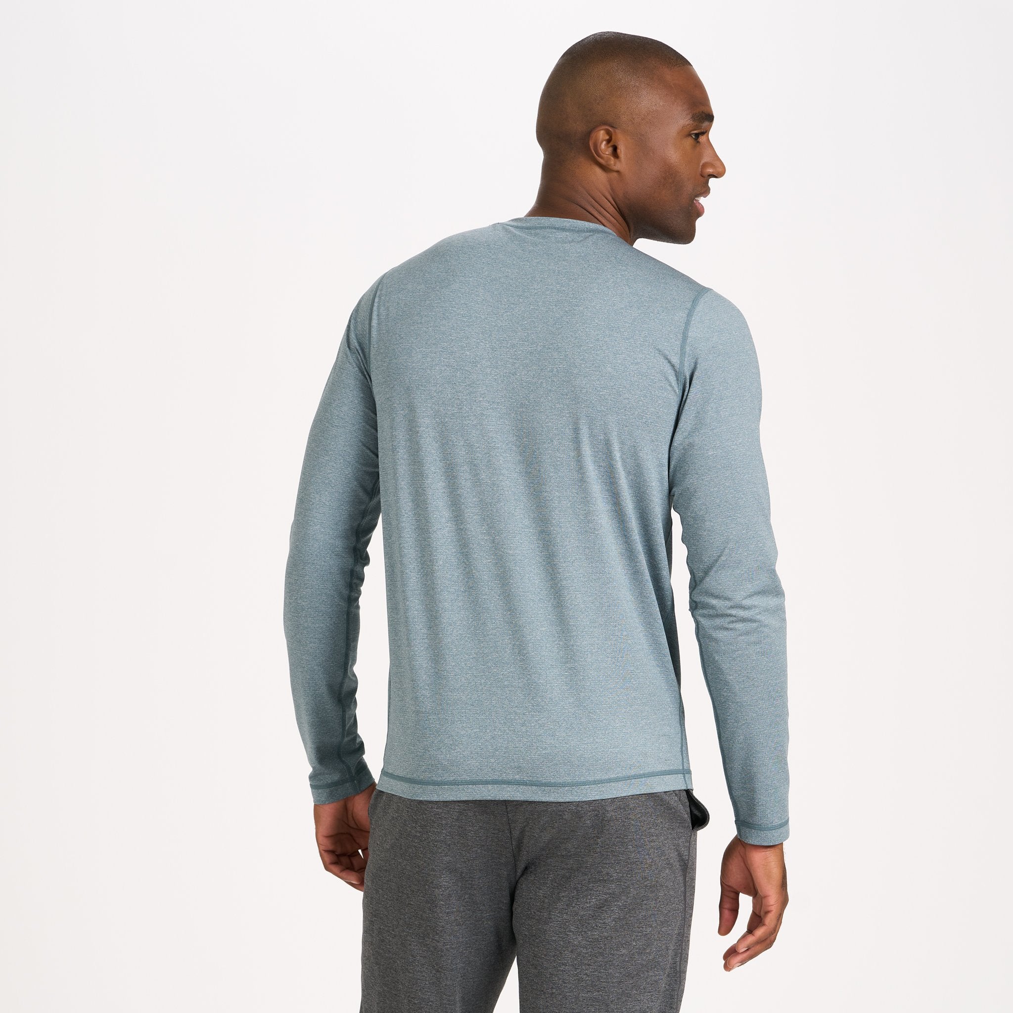 Long-Sleeve Tradewind Performance Tee | Steel Blue Heather - Image 3