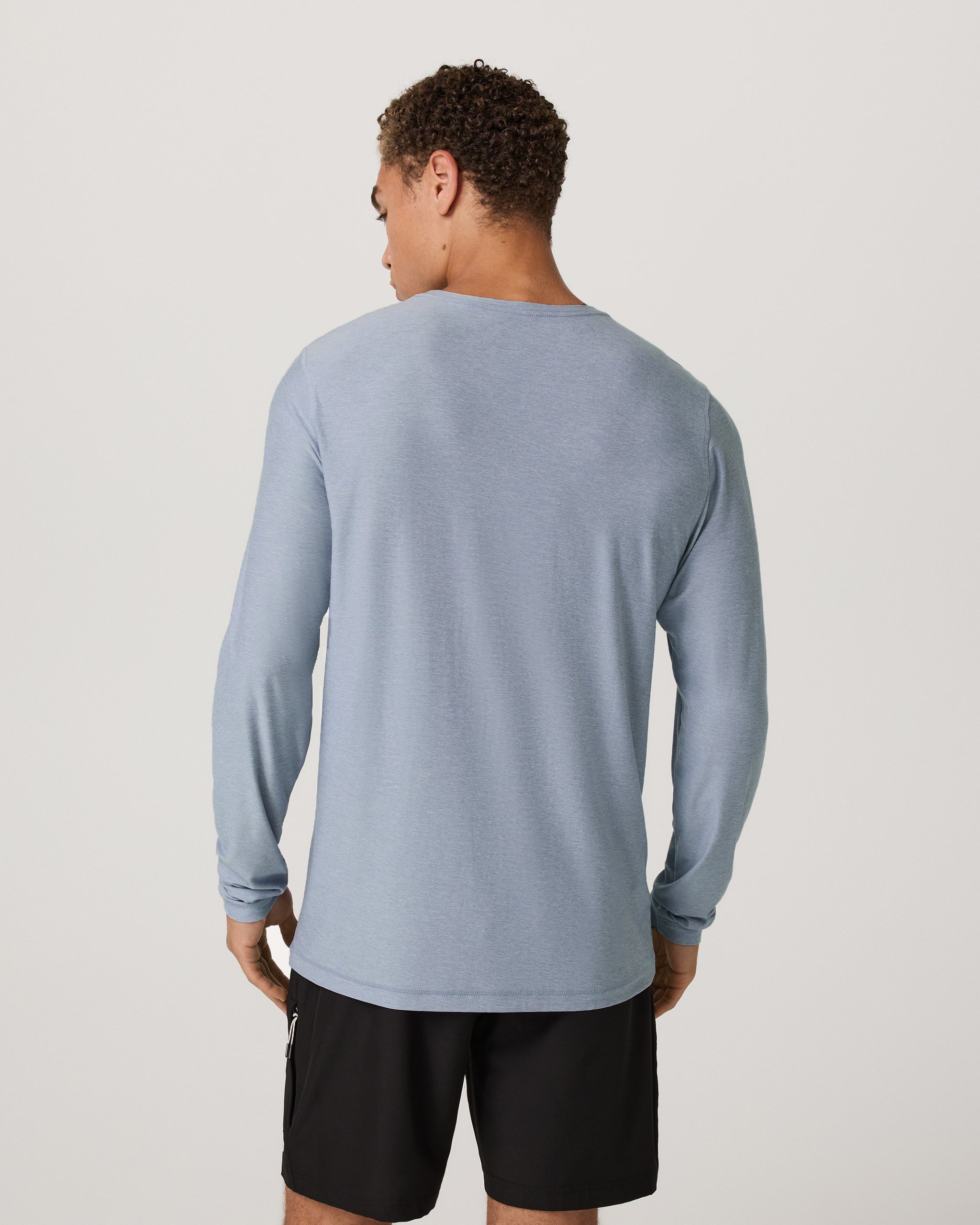 Long Sleeve Strato Tech Tee | Blue Dusk Heather - Image 3
