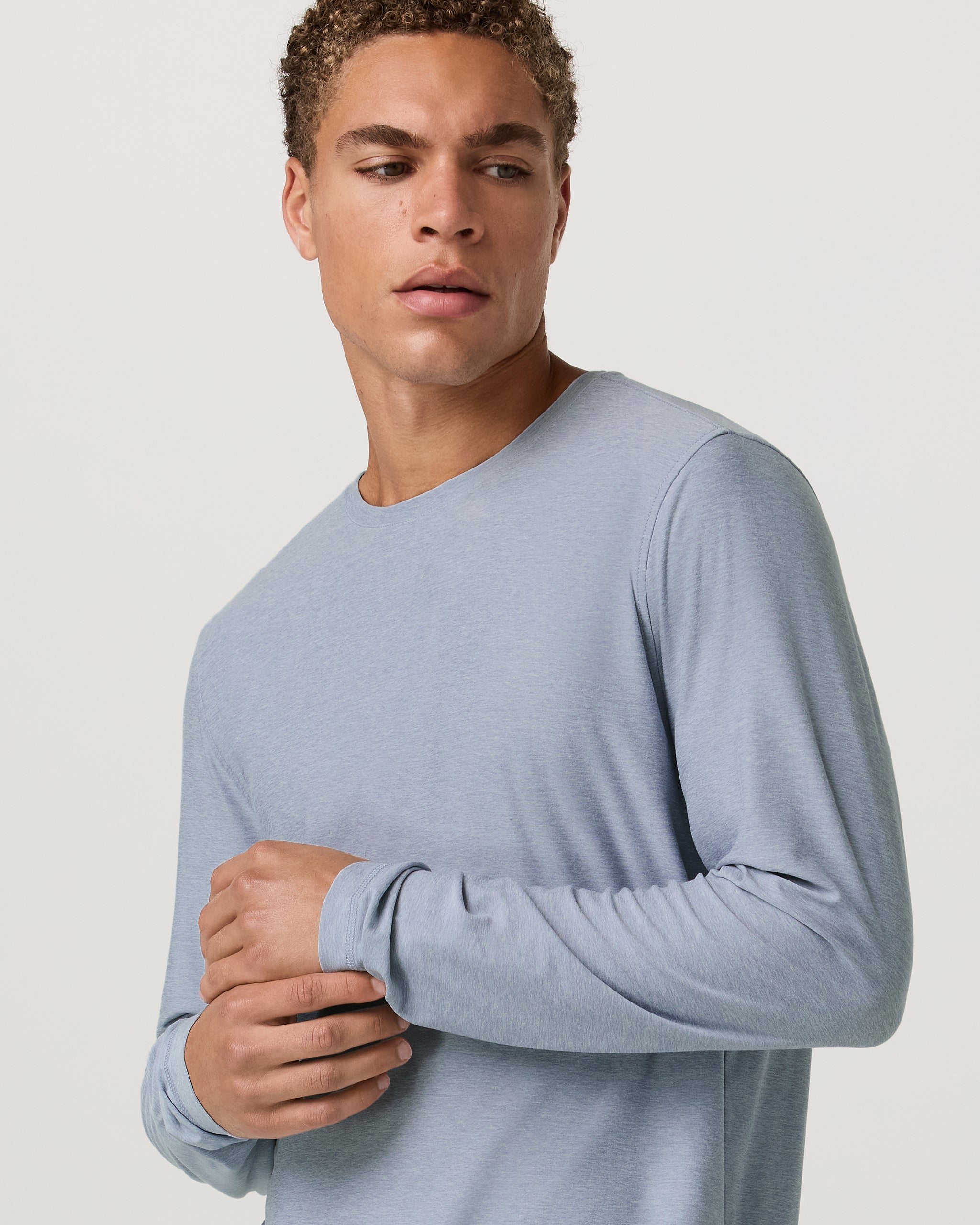 Long Sleeve Strato Tech Tee | Blue Dusk Heather - Image 5