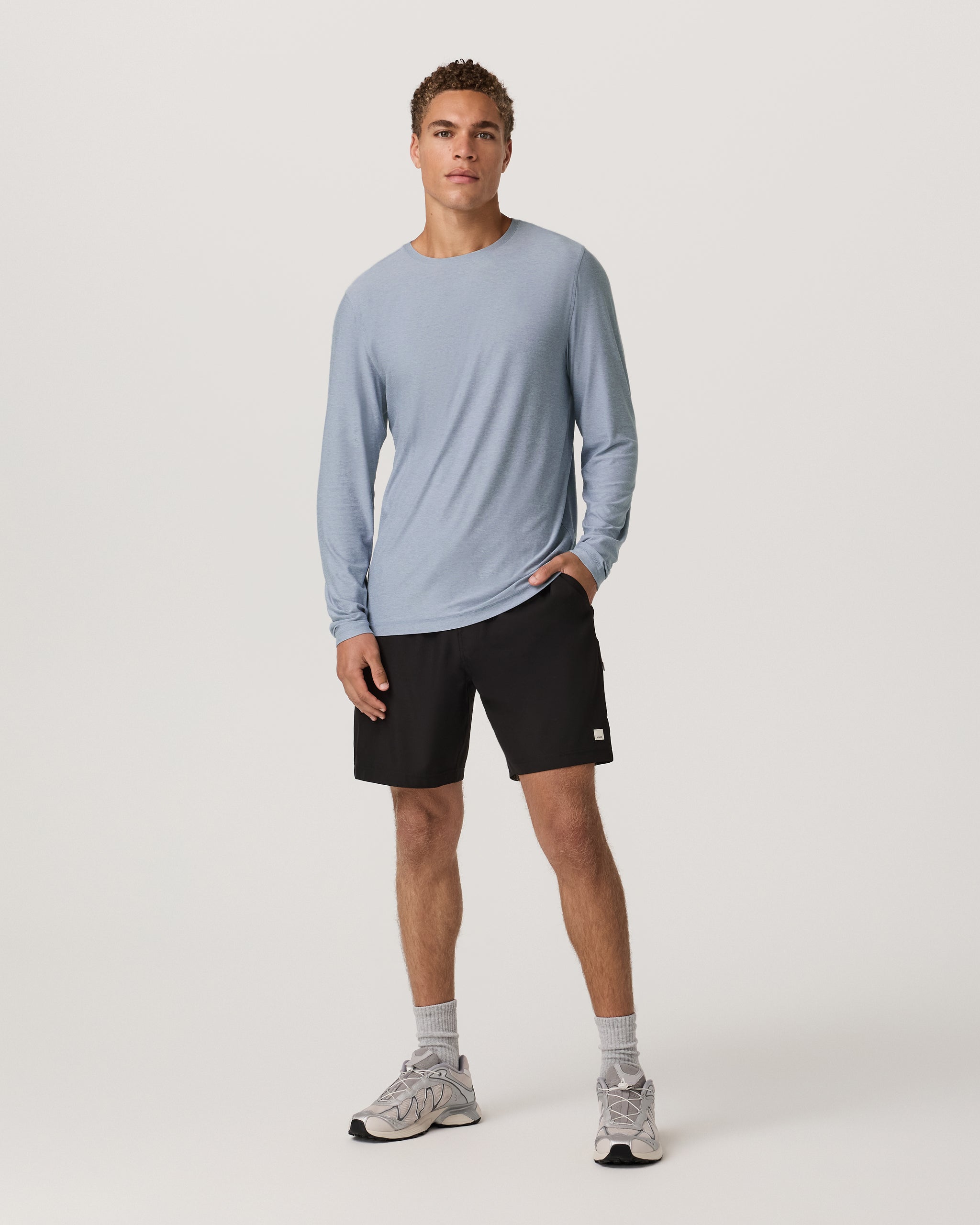 Long Sleeve Strato Tech Tee | Blue Dusk Heather - Image 4