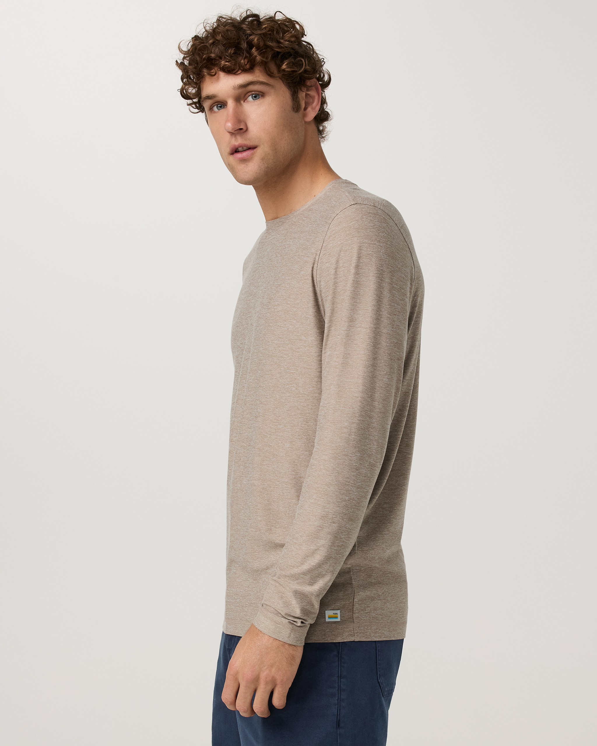 Long Sleeve Strato Tech Tee | Acorn Heather - Image 3