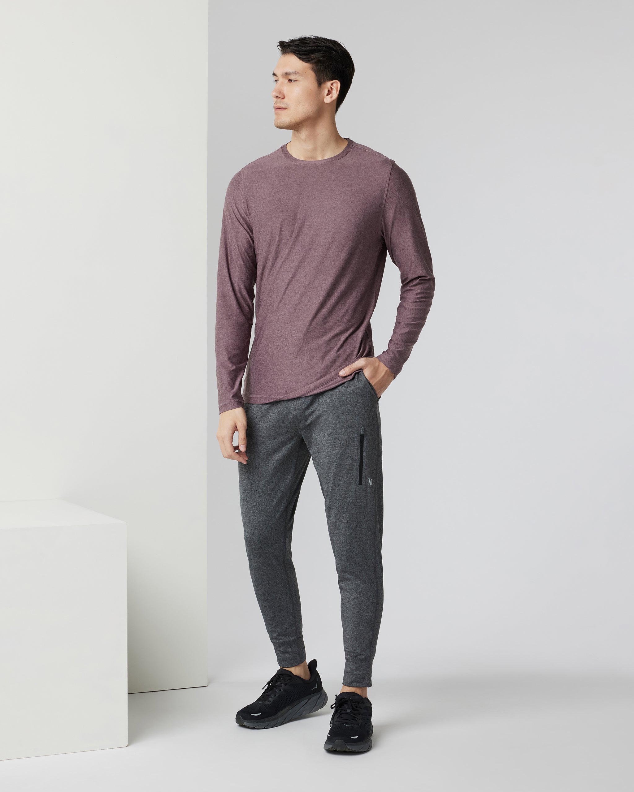 Long Sleeve Strato Tech Tee | Elderberry Heather - Image 3