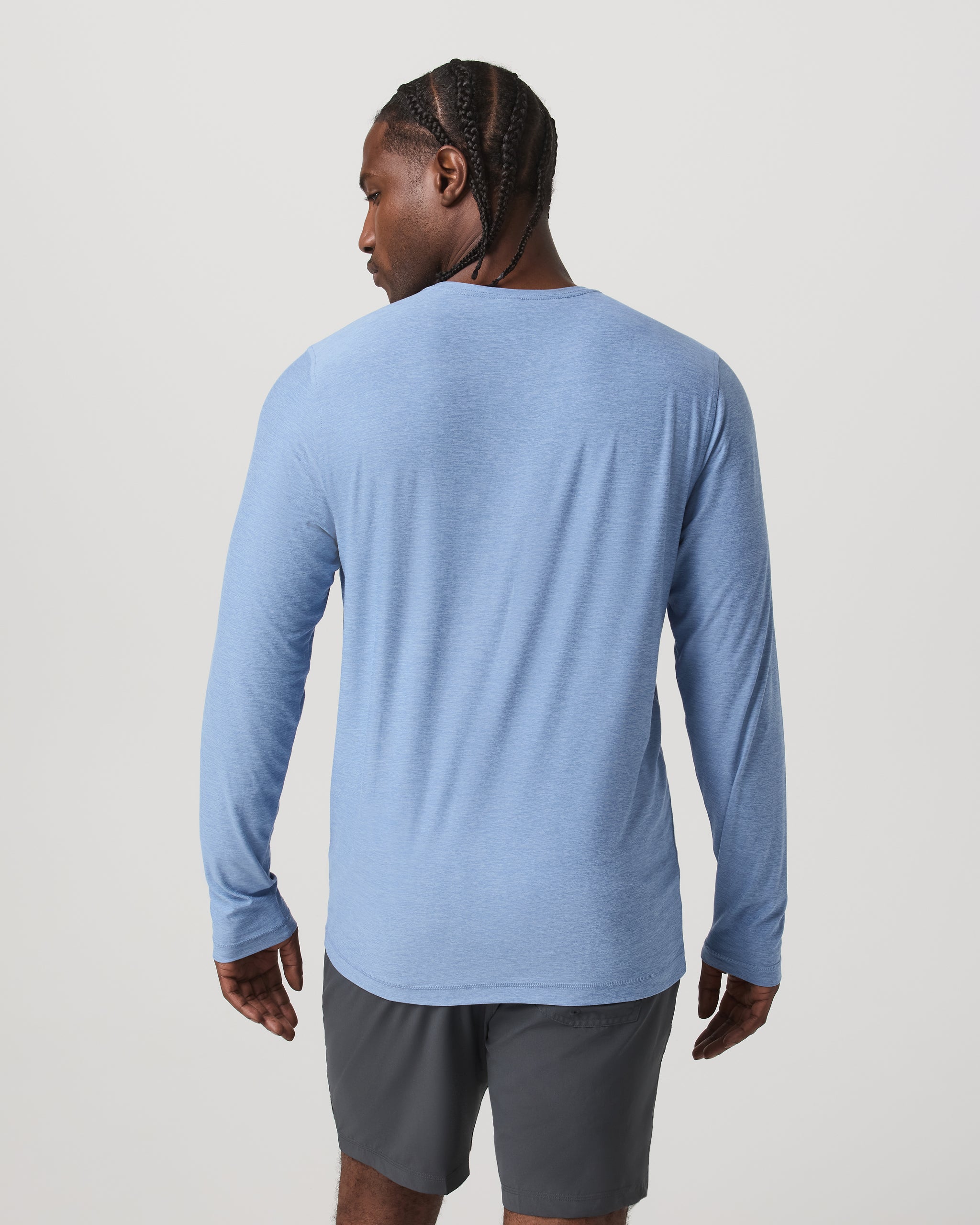 Long Sleeve Strato Tech Tee | Isle Blue Heather - Image 3