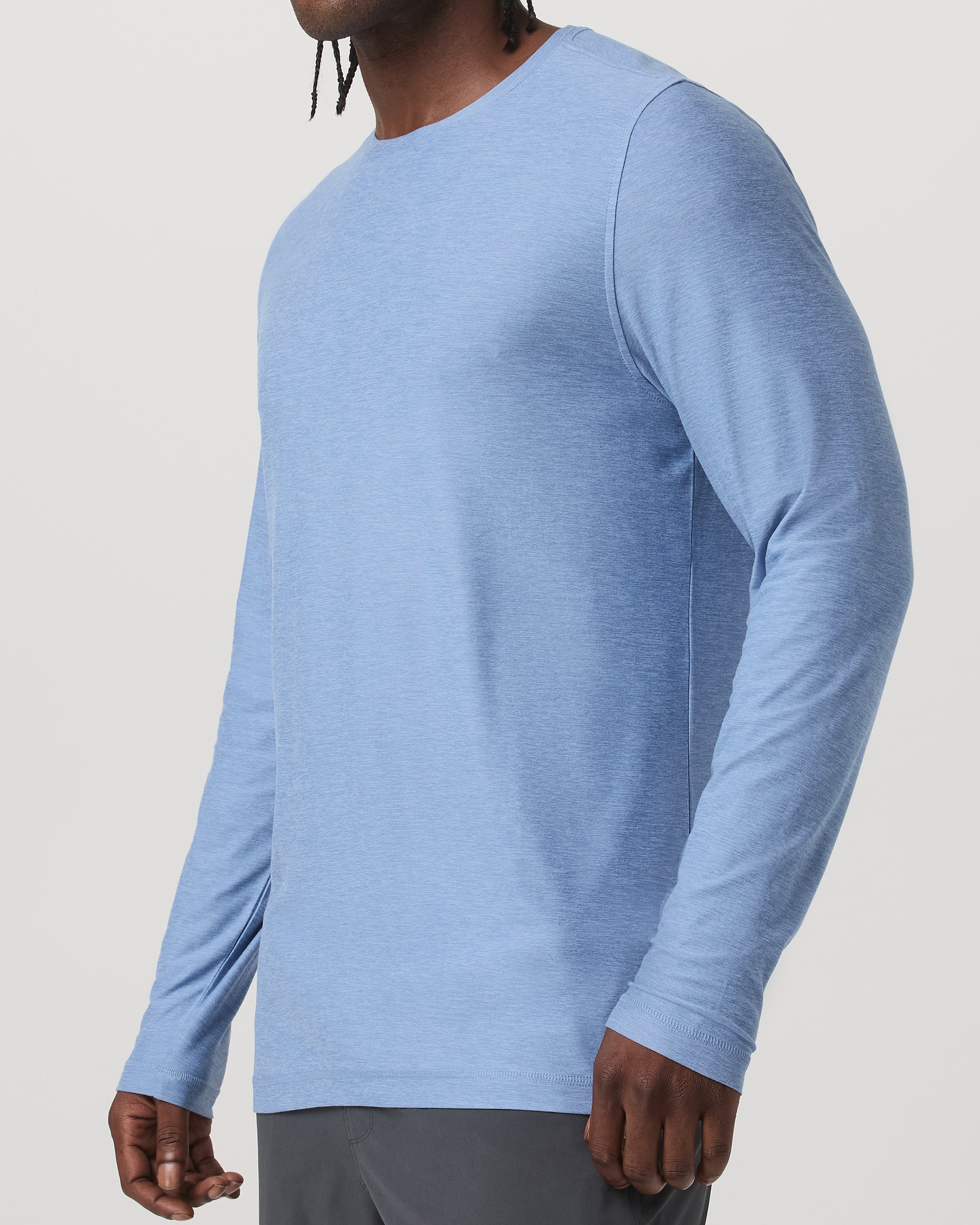 Long Sleeve Strato Tech Tee | Isle Blue Heather - Image 2