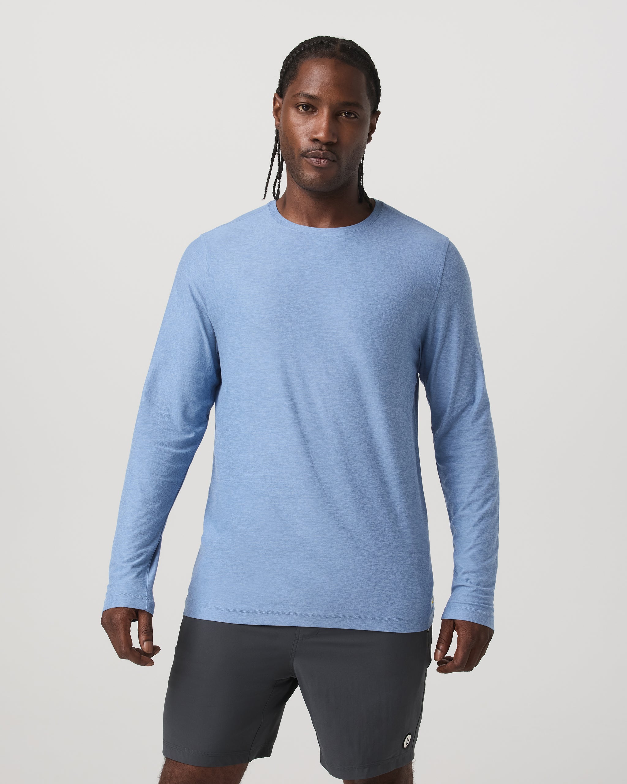Long Sleeve Strato Tech Tee | Isle Blue Heather - Image 4