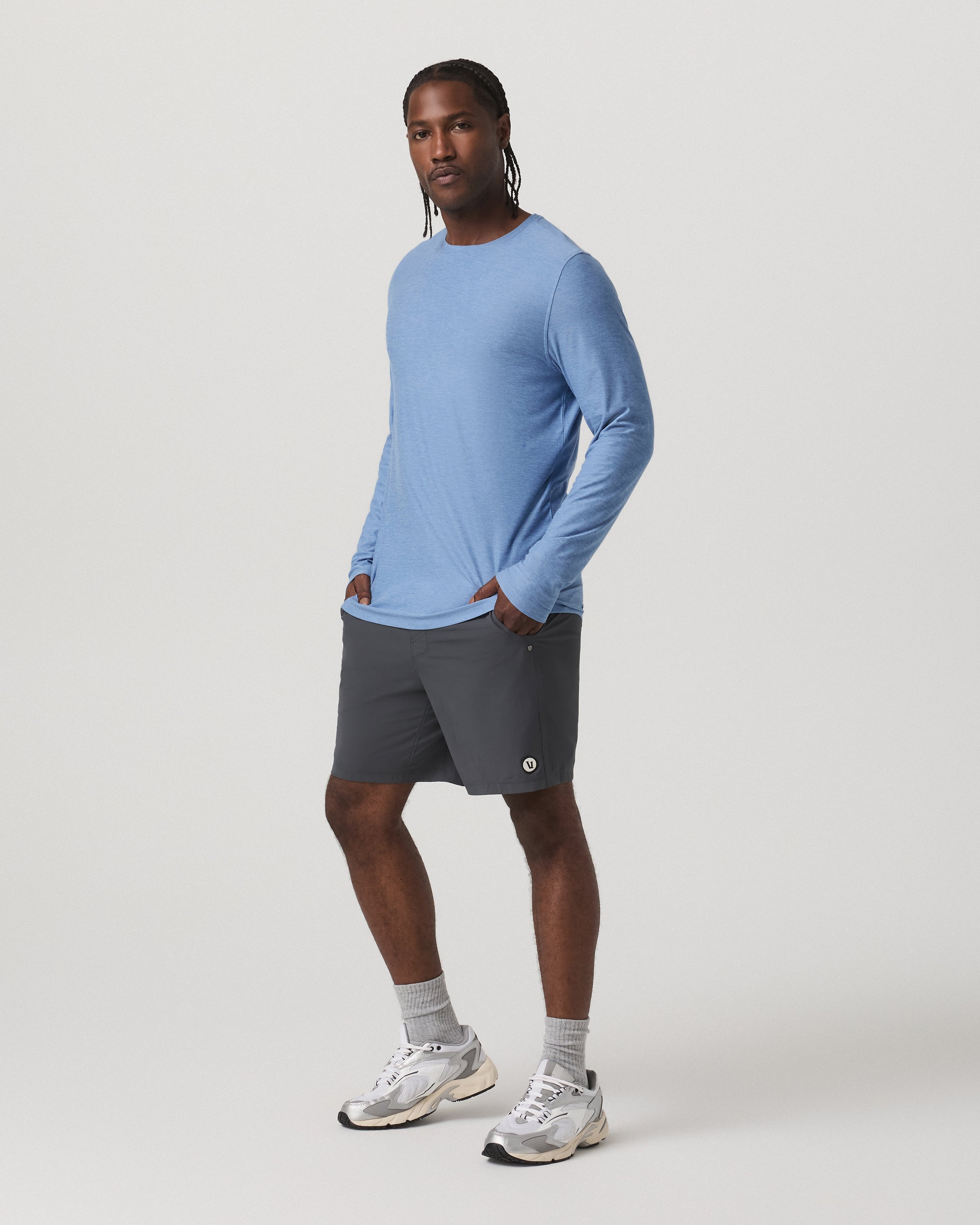 Long Sleeve Strato Tech Tee | Isle Blue Heather - Image 5