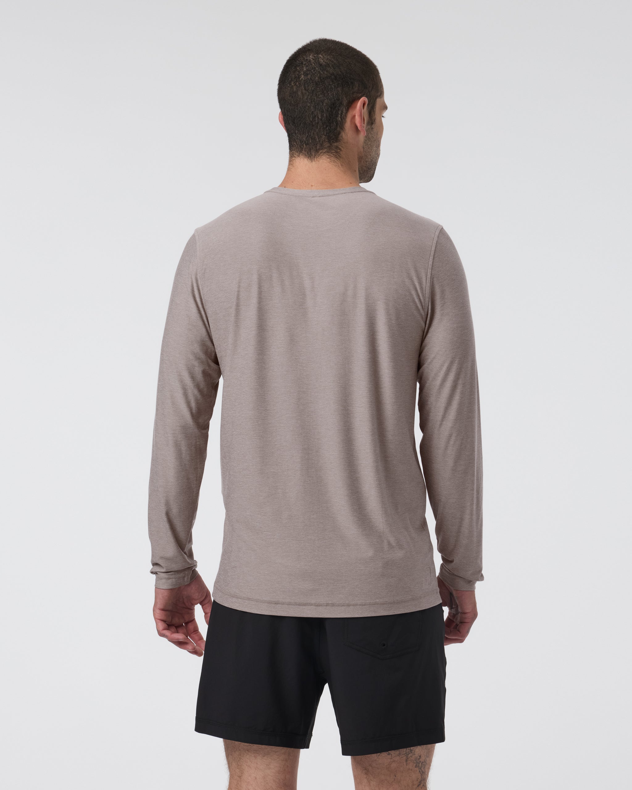 Long Sleeve Strato Tech Tee | Mocha Heather - Image 2