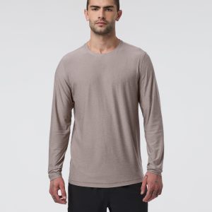 Long Sleeve Strato Tech Tee | Mocha Heather
