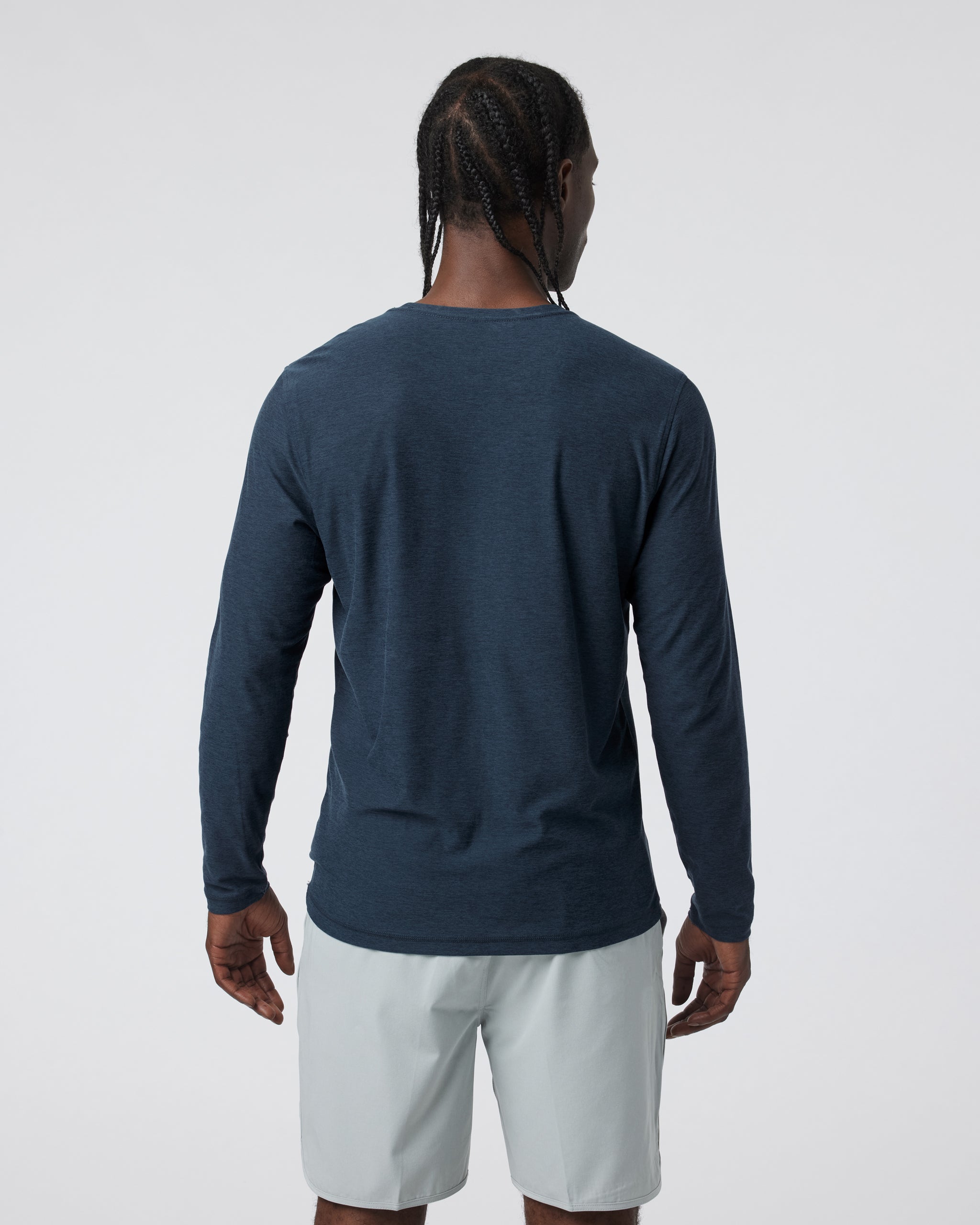 Long Sleeve Strato Tech Tee | Navy Heather - Image 2