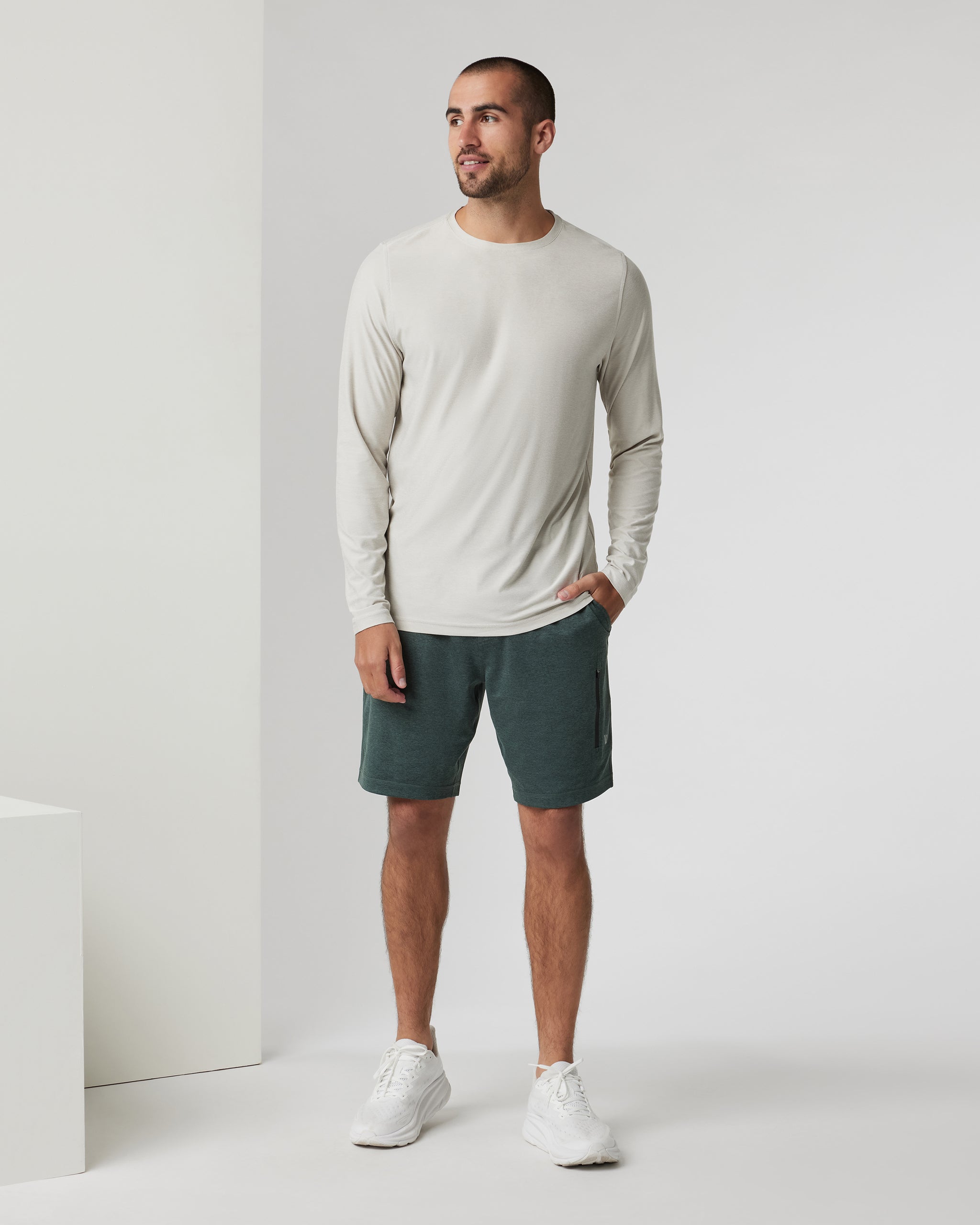 Long Sleeve Strato Tech Tee | Salt Heather - Image 3