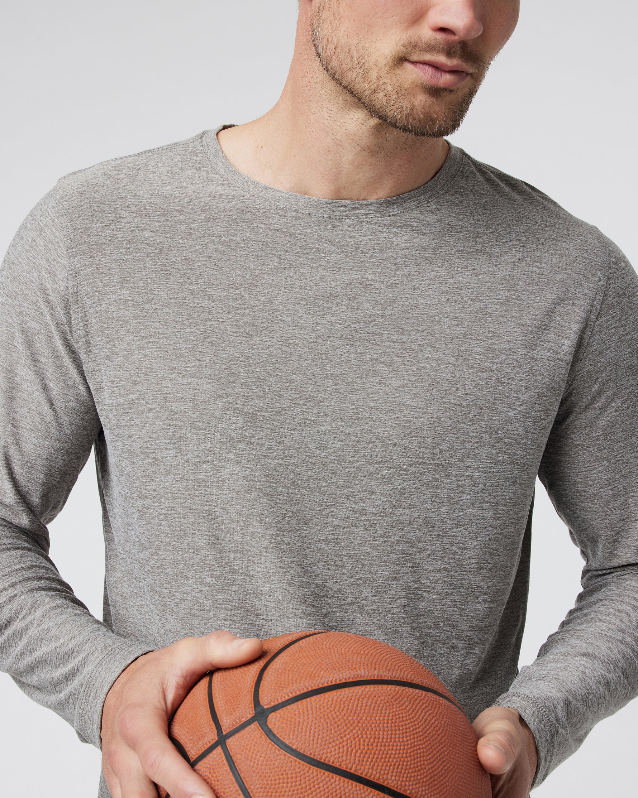 Long Sleeve Strato Tech Tee | Heather Grey