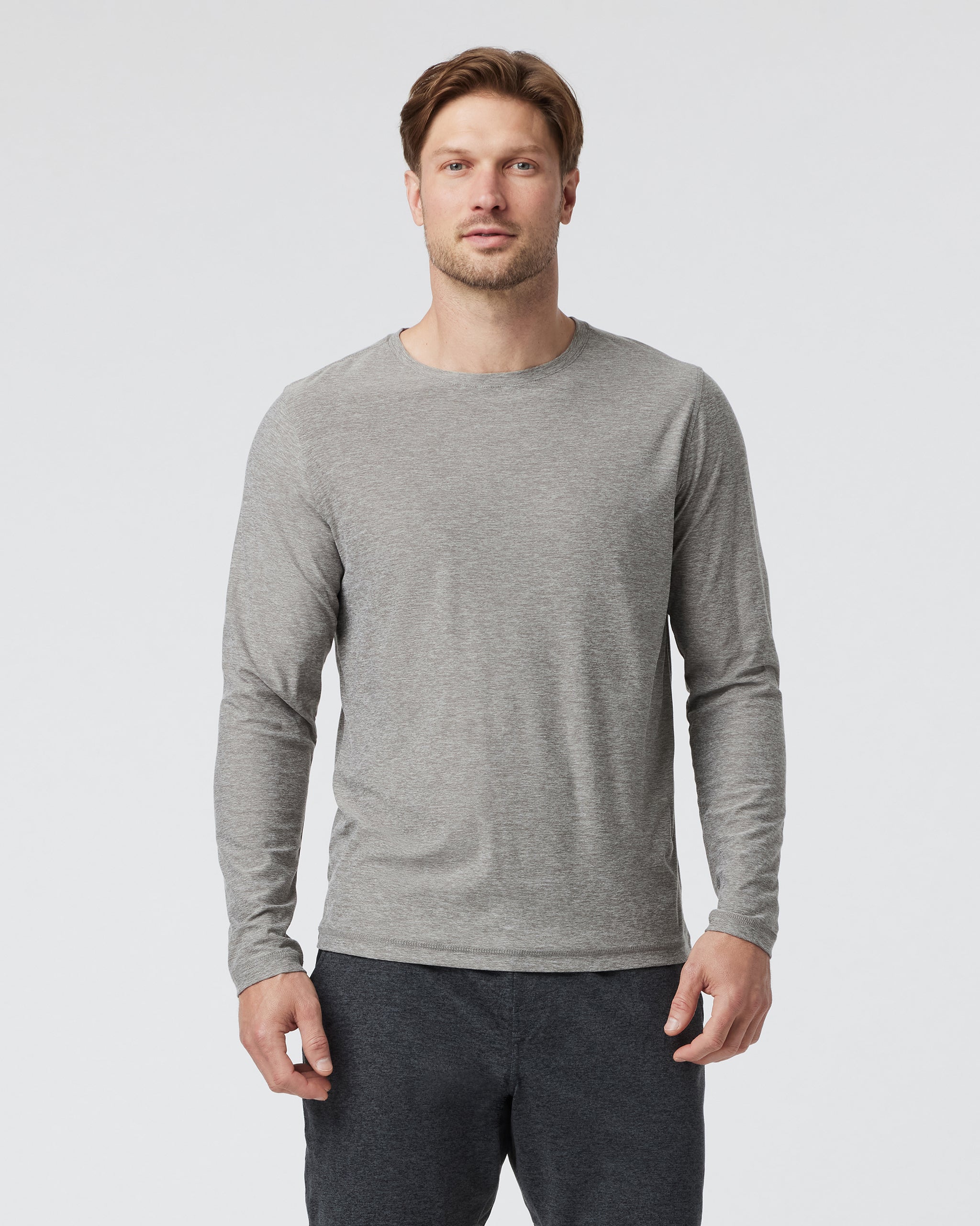 Long Sleeve Strato Tech Tee | Heather Grey - Image 2