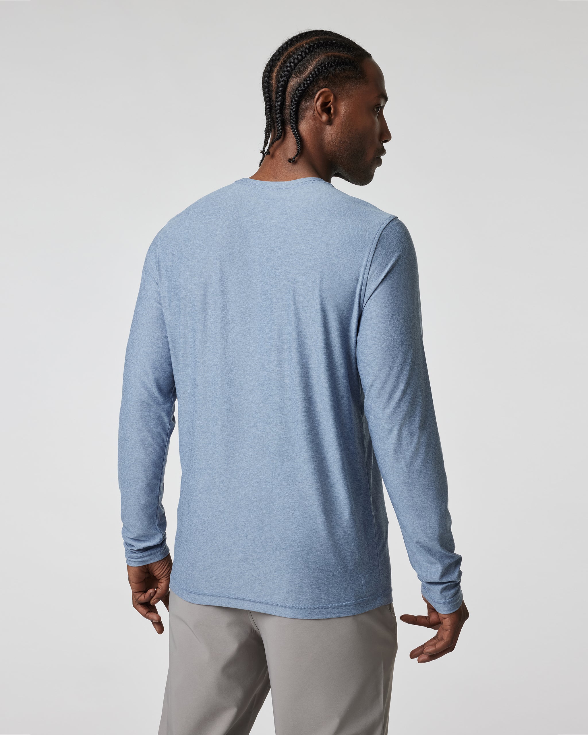 Long Sleeve Strato Tech Tee | Chambray Heather - Image 5