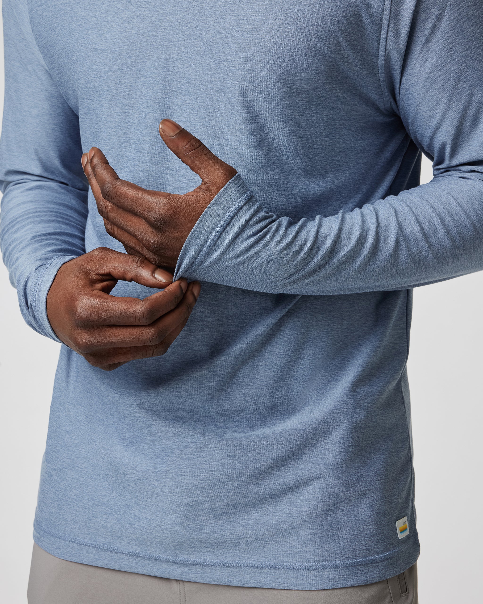 Long Sleeve Strato Tech Tee | Chambray Heather - Image 2