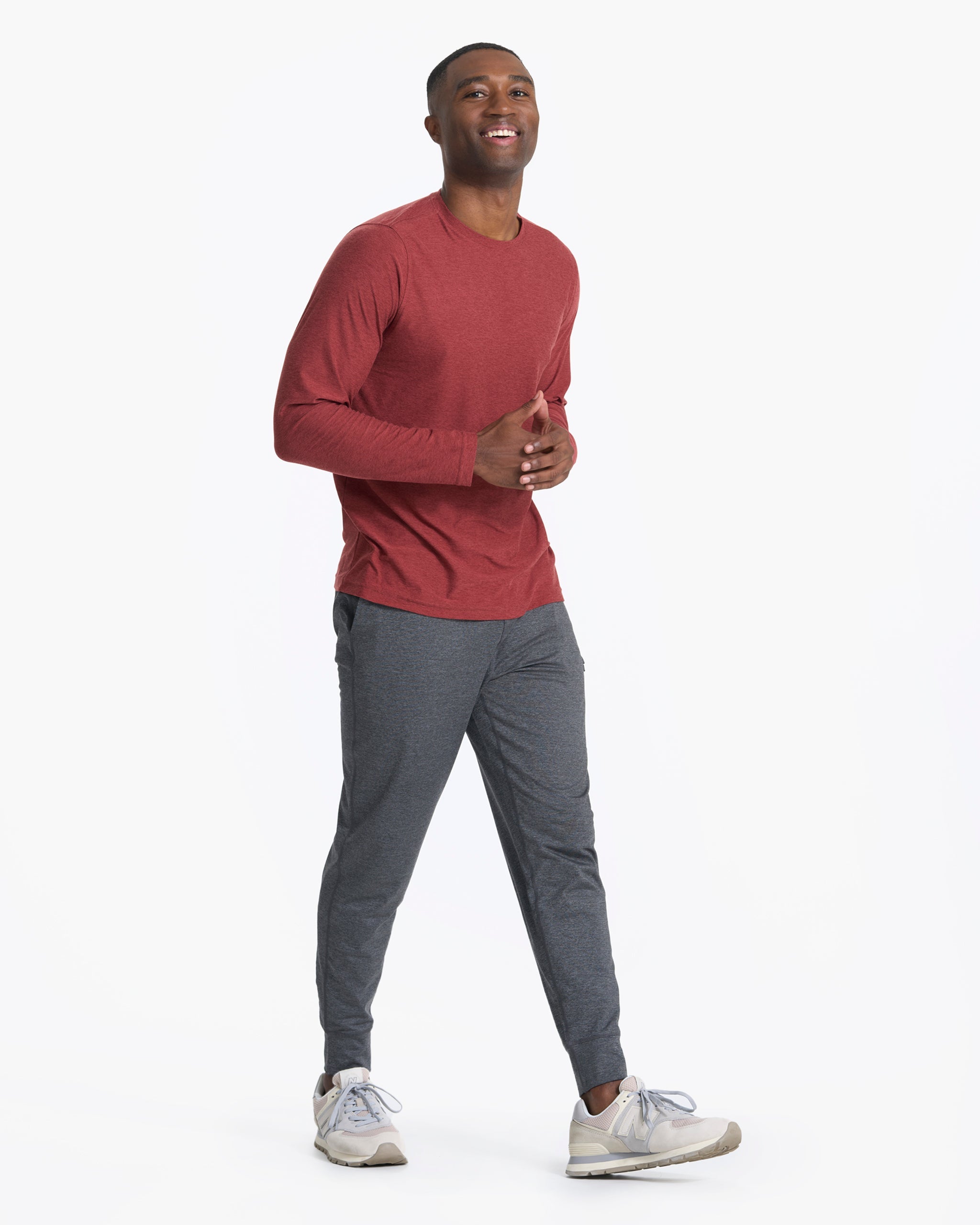 Long Sleeve Strato Tech Tee | Currant Heather - Image 2