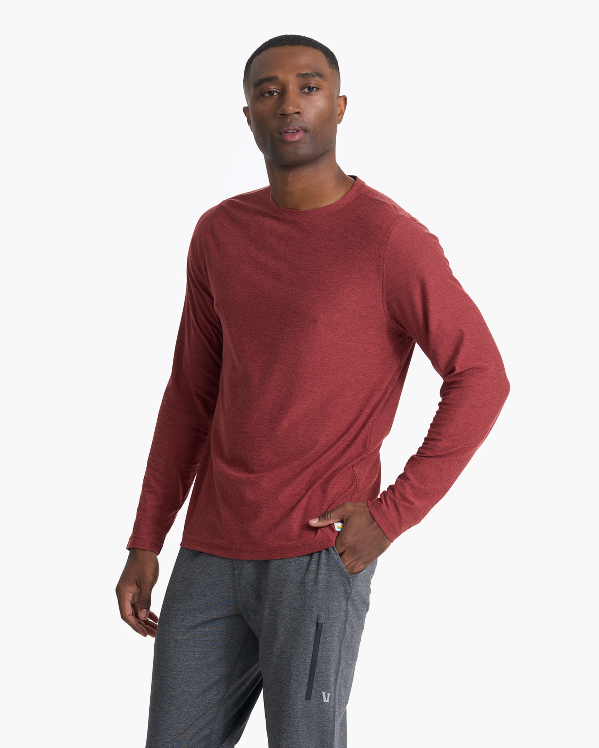 Long Sleeve Strato Tech Tee | Currant Heather - Image 3