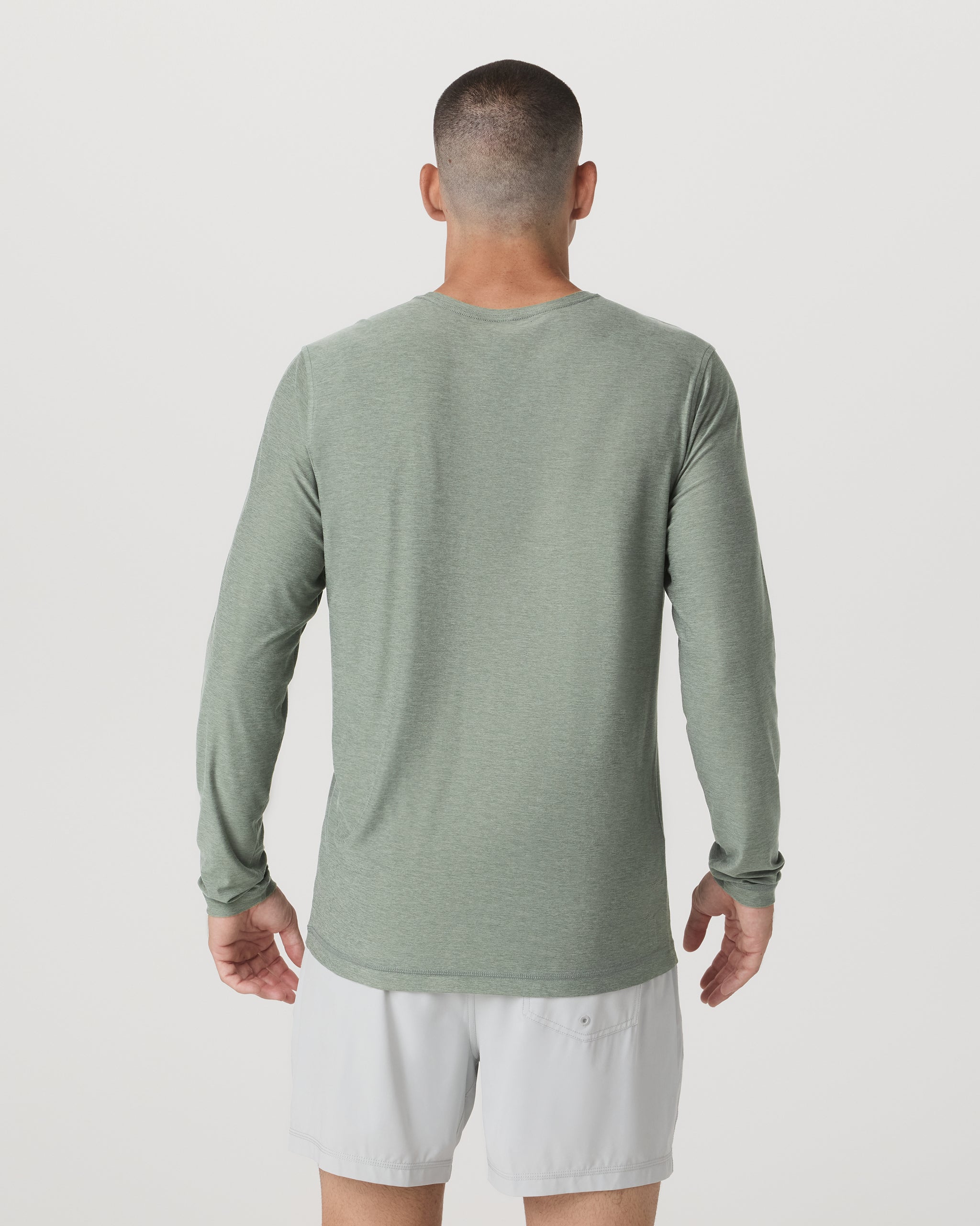 Long Sleeve Strato Tech Tee | Thyme Heather - Image 3