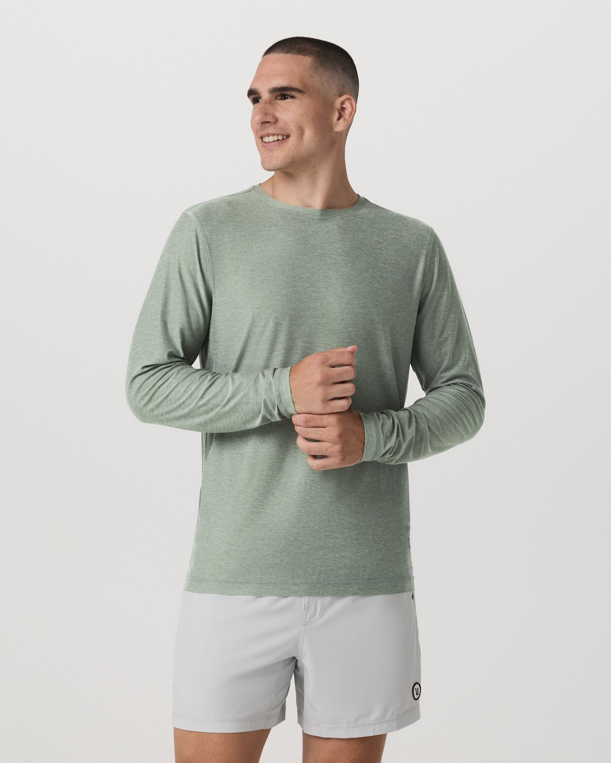 Long Sleeve Strato Tech Tee | Thyme Heather