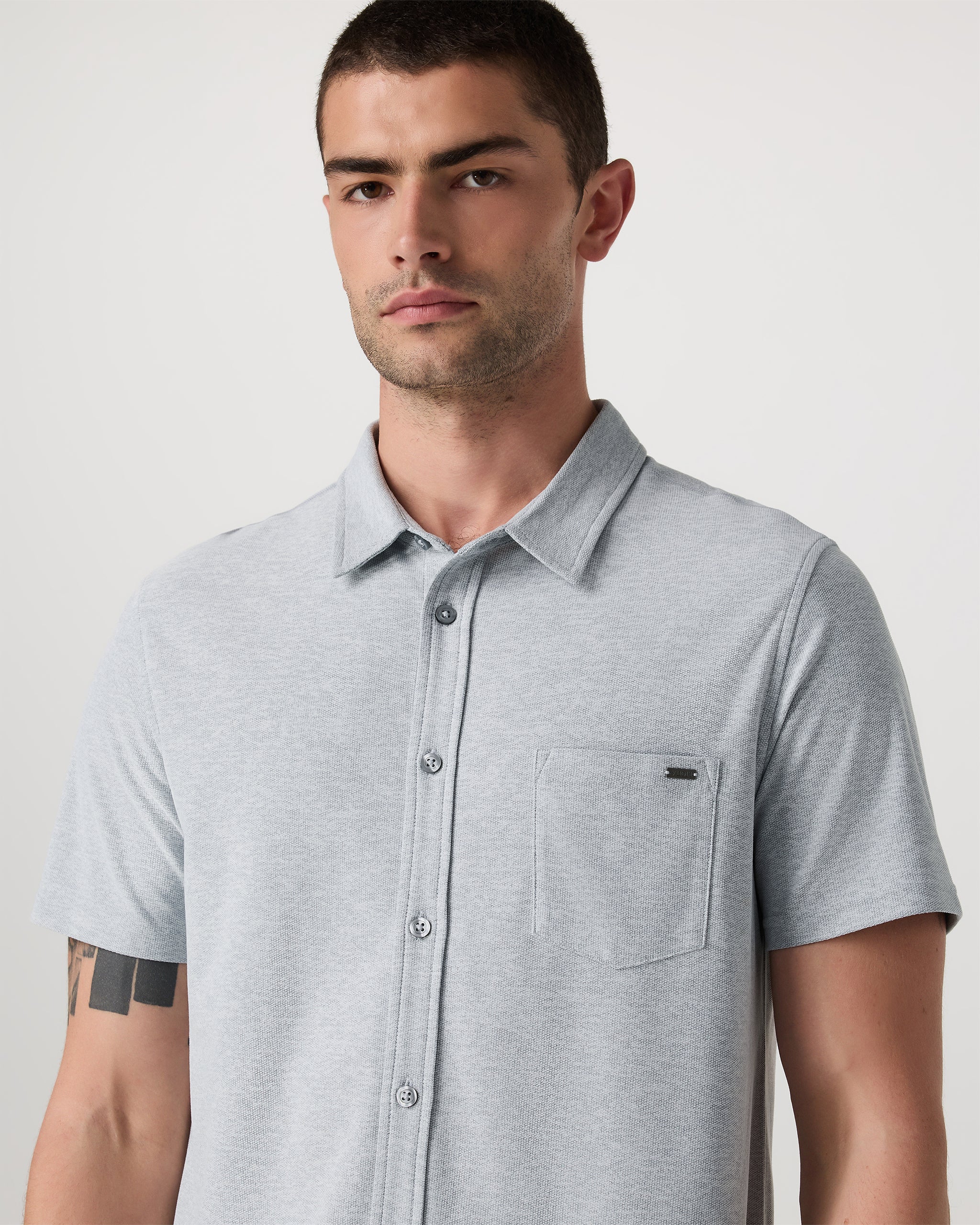 Short Sleeve Ace Button Down | Sea Glass - Image 4
