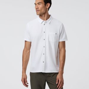 Short Sleeve Ace Button Down | White
