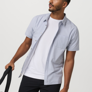 Short Sleeve Bridge Button Down | Atmosphere Mini Stripe
