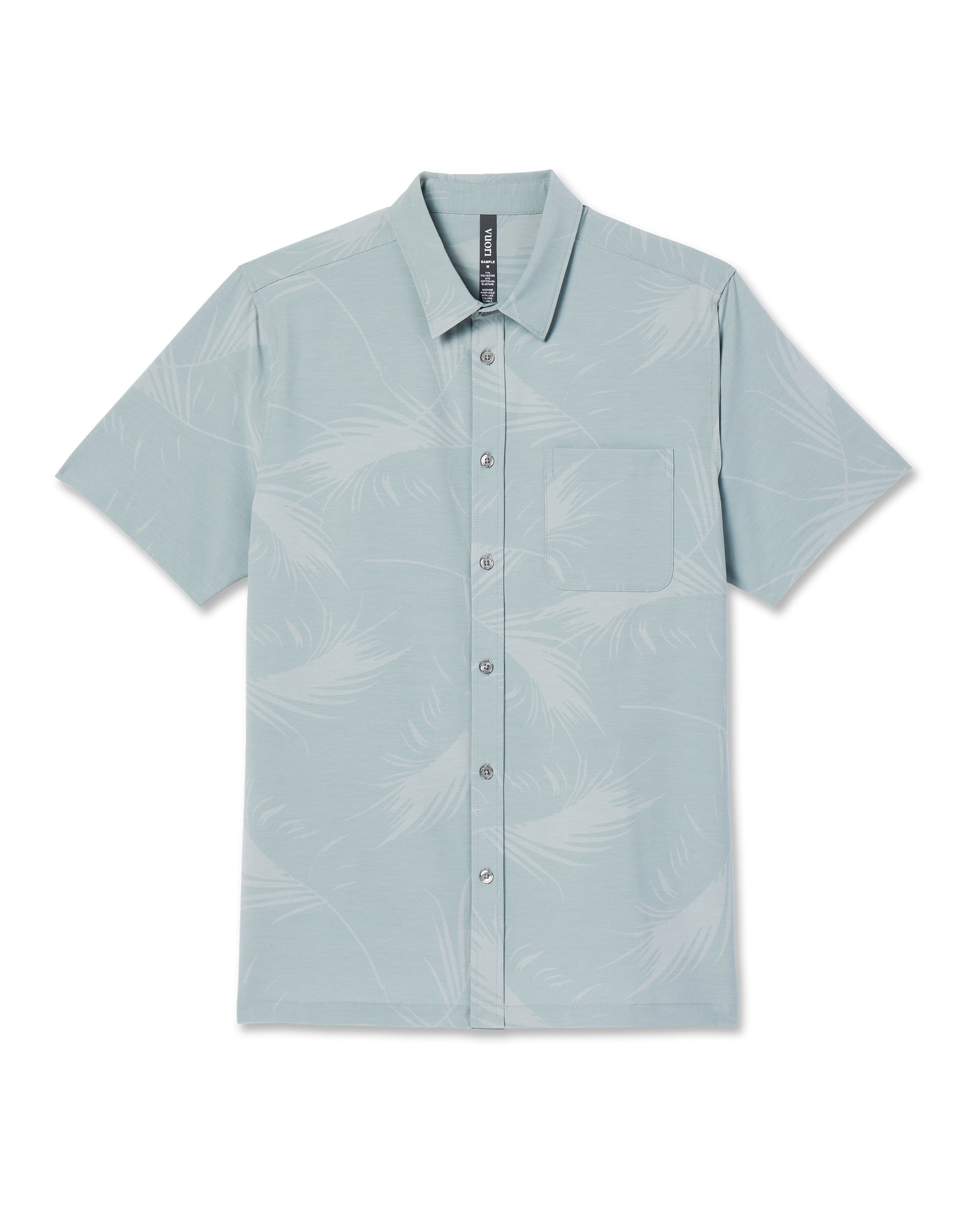 Short-Sleeve Bridge Button Down | Chalk Blue Falling Frond - Image 4