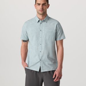 Short Sleeve Bridge Button Down | Chalk Blue Drawn