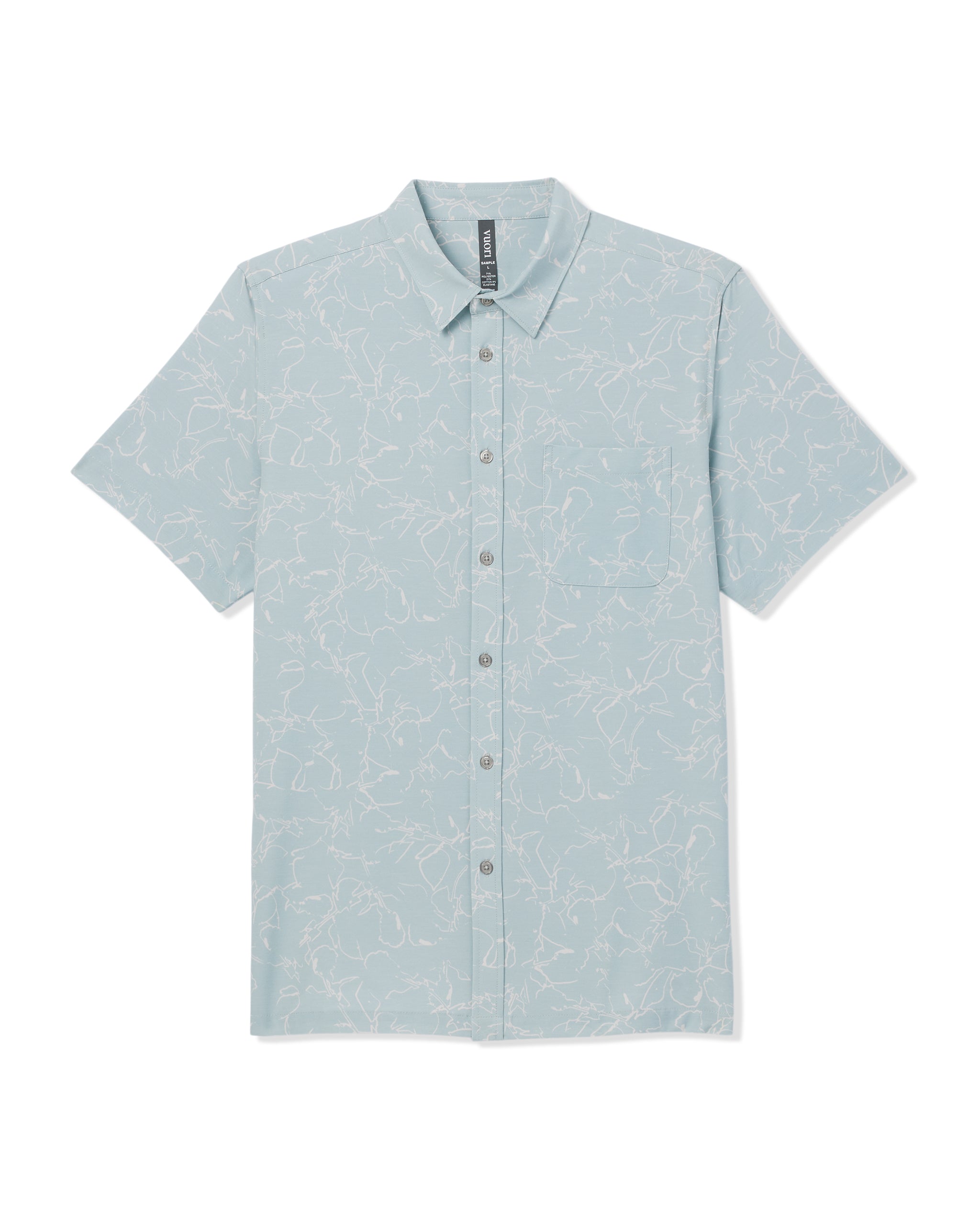 Short Sleeve Bridge Button Down | Chalk Blue Drawn - Image 6