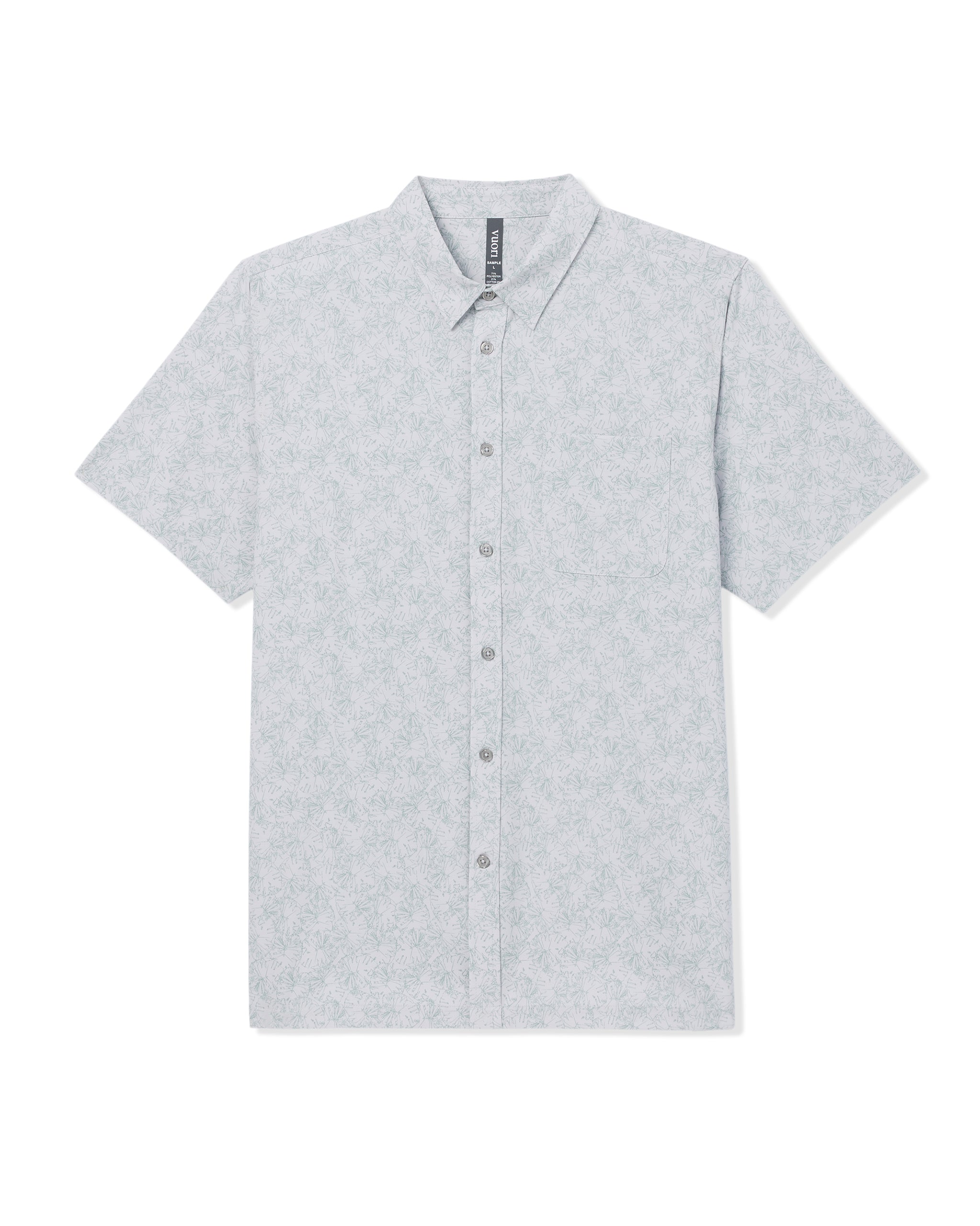 Short Sleeve Bridge Button Down | Frost Grey Water Lily - Image 6