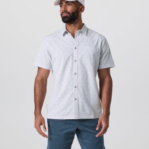 Short Sleeve Bridge Button Down | Frost Grey Triple