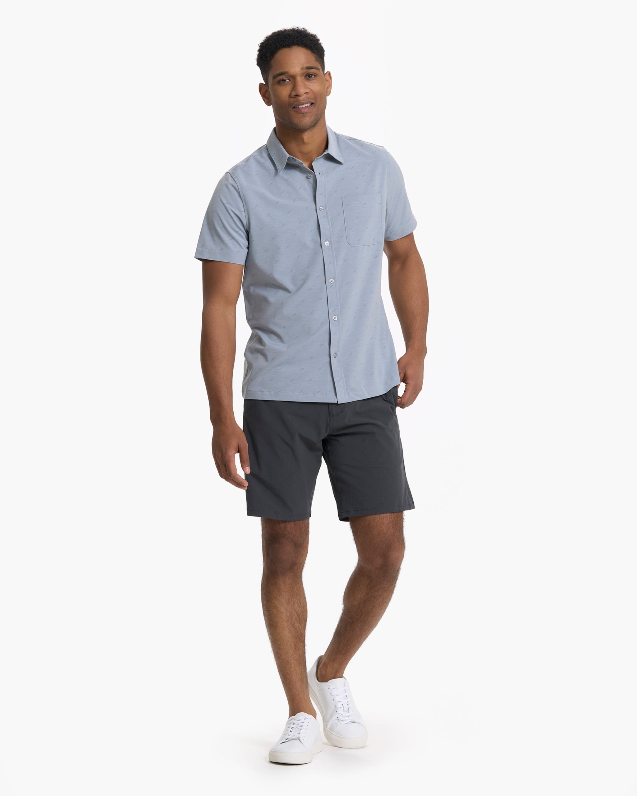 Short-Sleeve Bridge Button Down | Light Cloud Daggers - Image 5