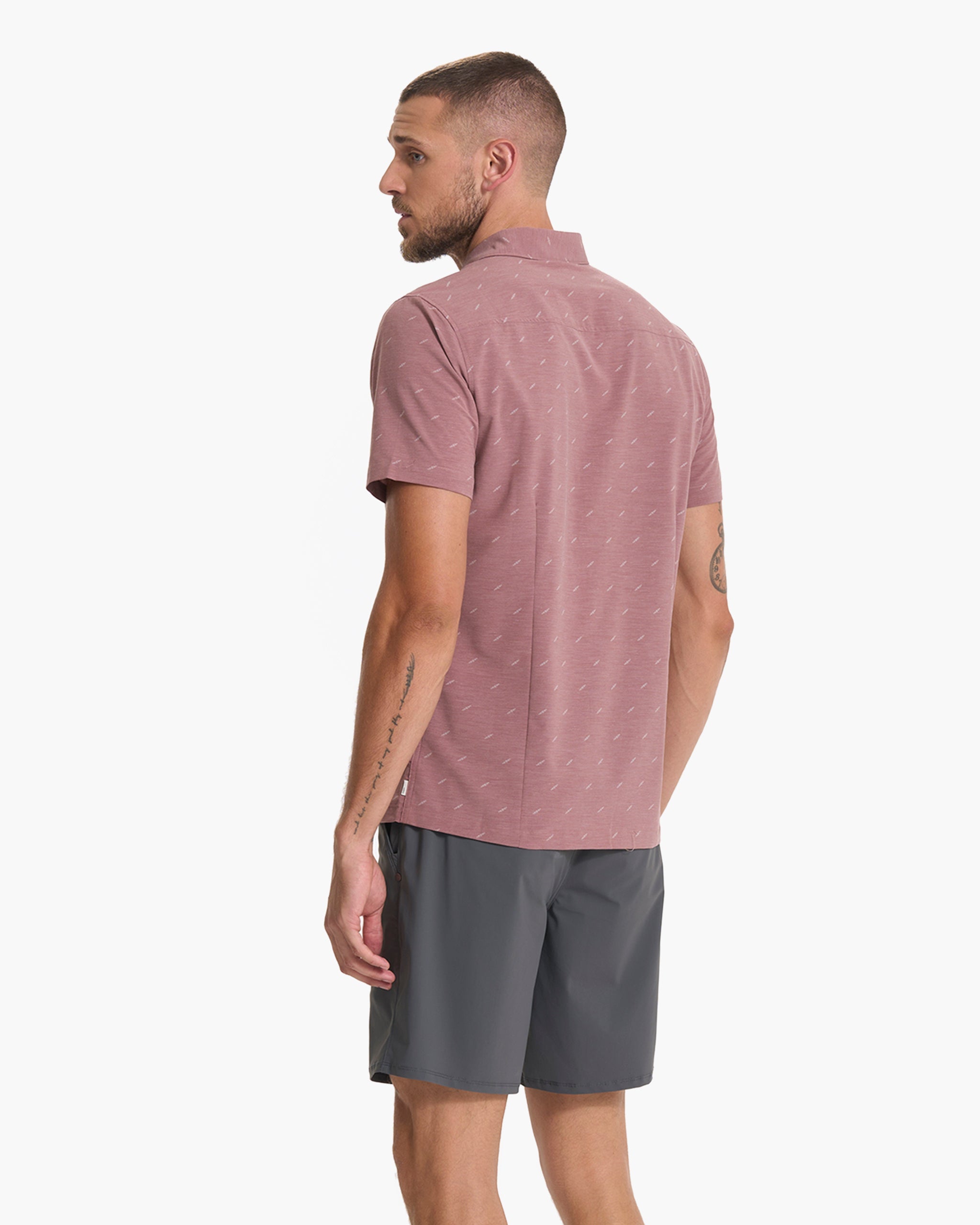 Short Sleeve Bridge Button Down | Light Terracotta Dagger - Image 4