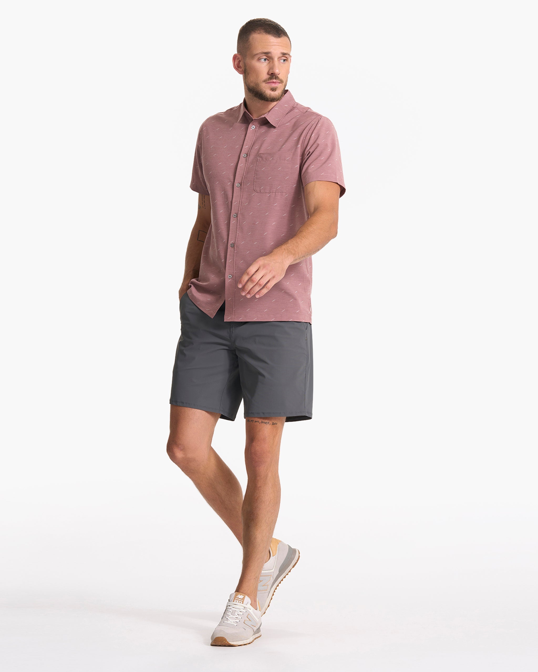 Short Sleeve Bridge Button Down | Light Terracotta Dagger - Image 5