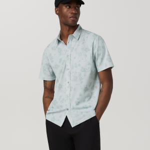 Short Sleeve Bridge Button Down | Storm Blue Fleur