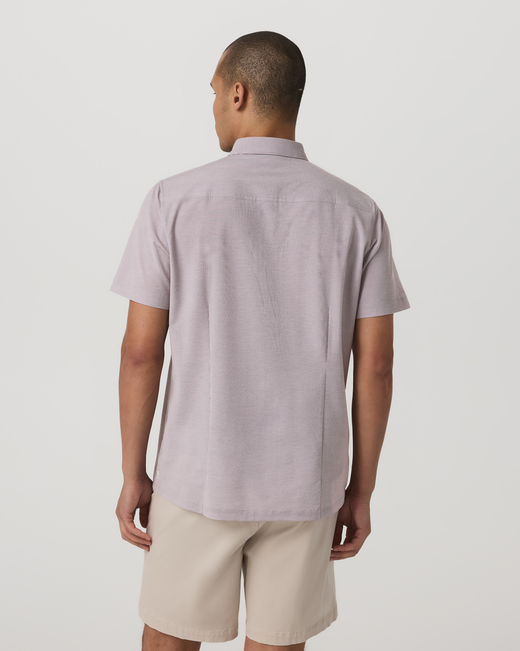 Short Sleeve Bridge Button Down | Sable Mini Stripe - Image 4