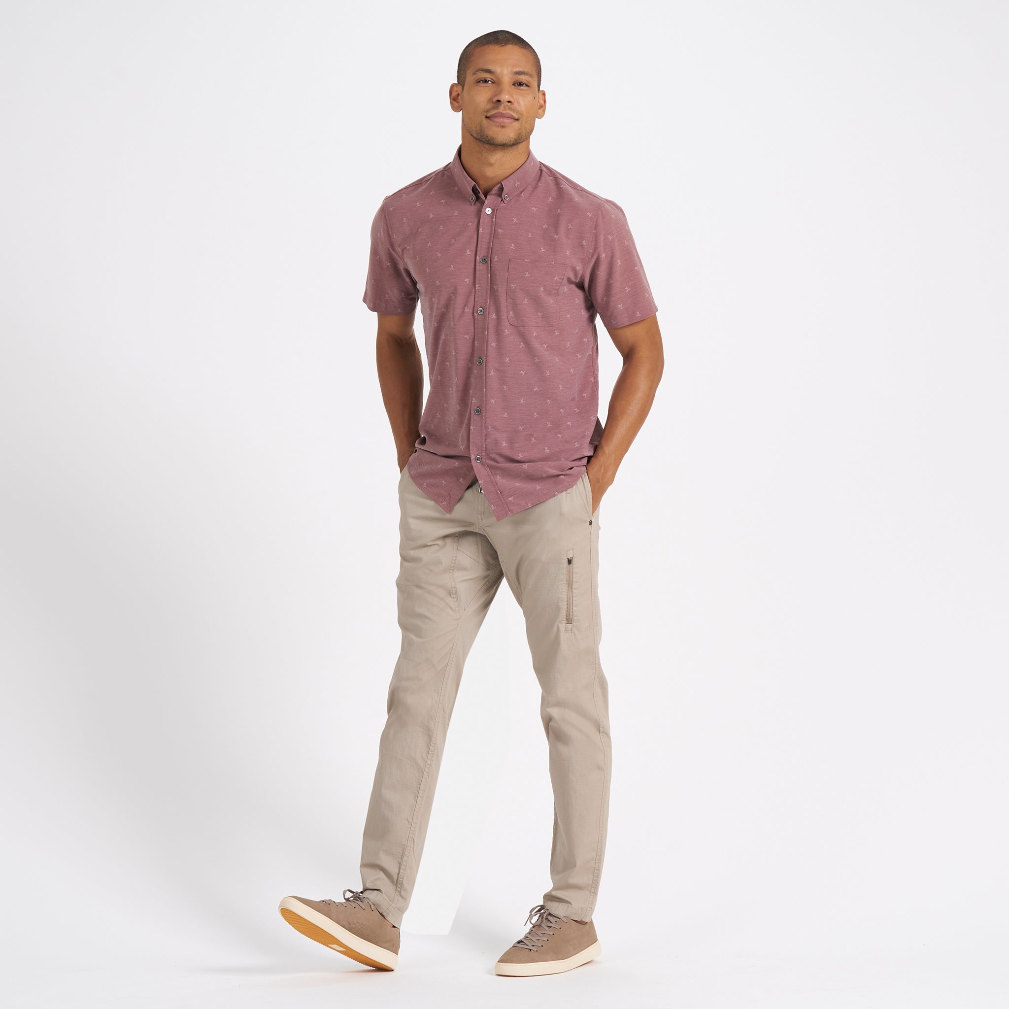 Short-Sleeve Bridge Button Down | Terracotta Bird - Image 4