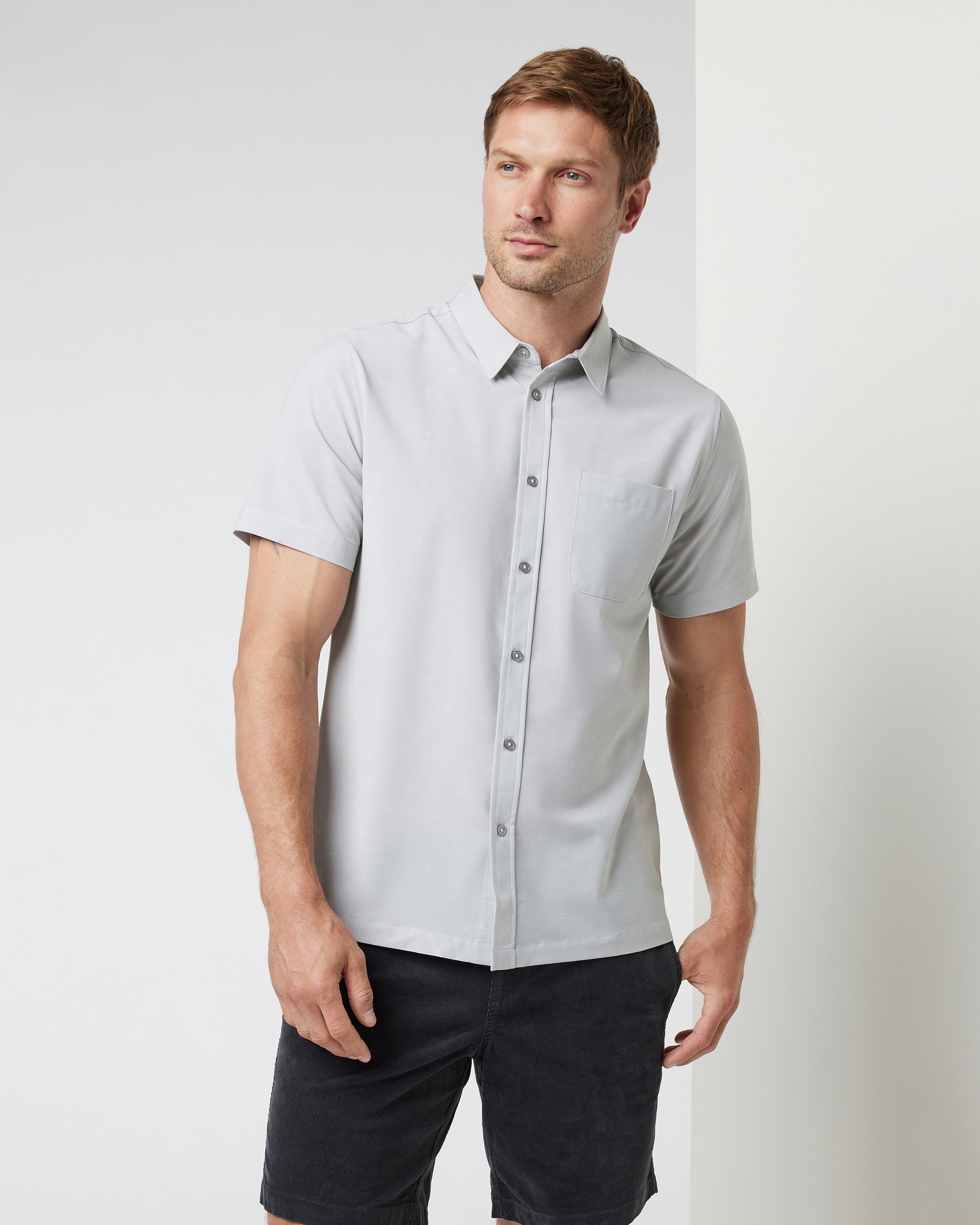 Short Sleeve Bridge Button Down | Vapor Dot - Image 5
