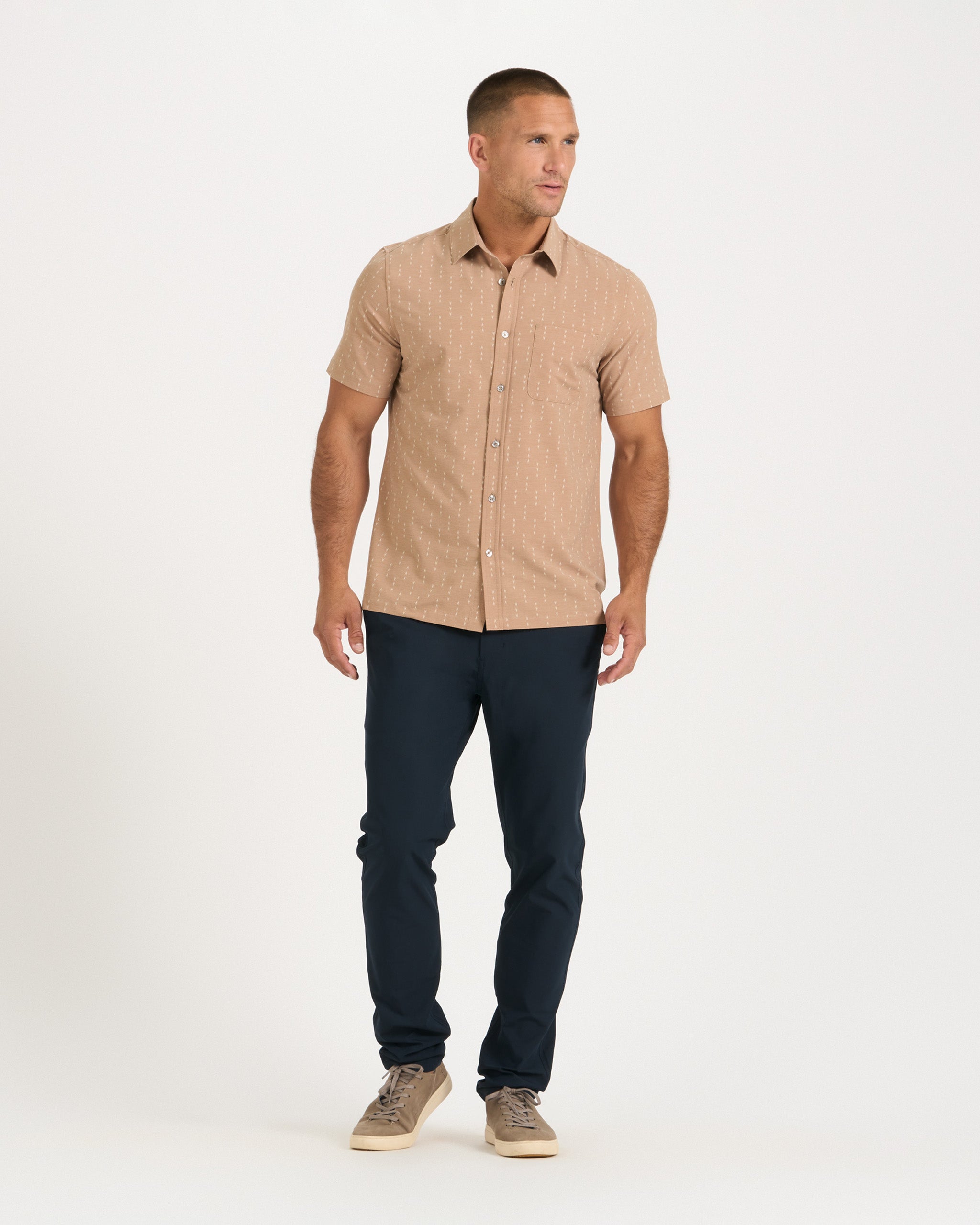 Short-Sleeve Bridge Button Down | Wheat Arrows - Image 4