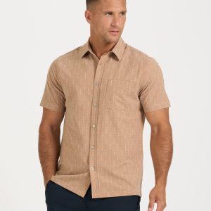 Short-Sleeve Bridge Button Down | Wheat Arrows